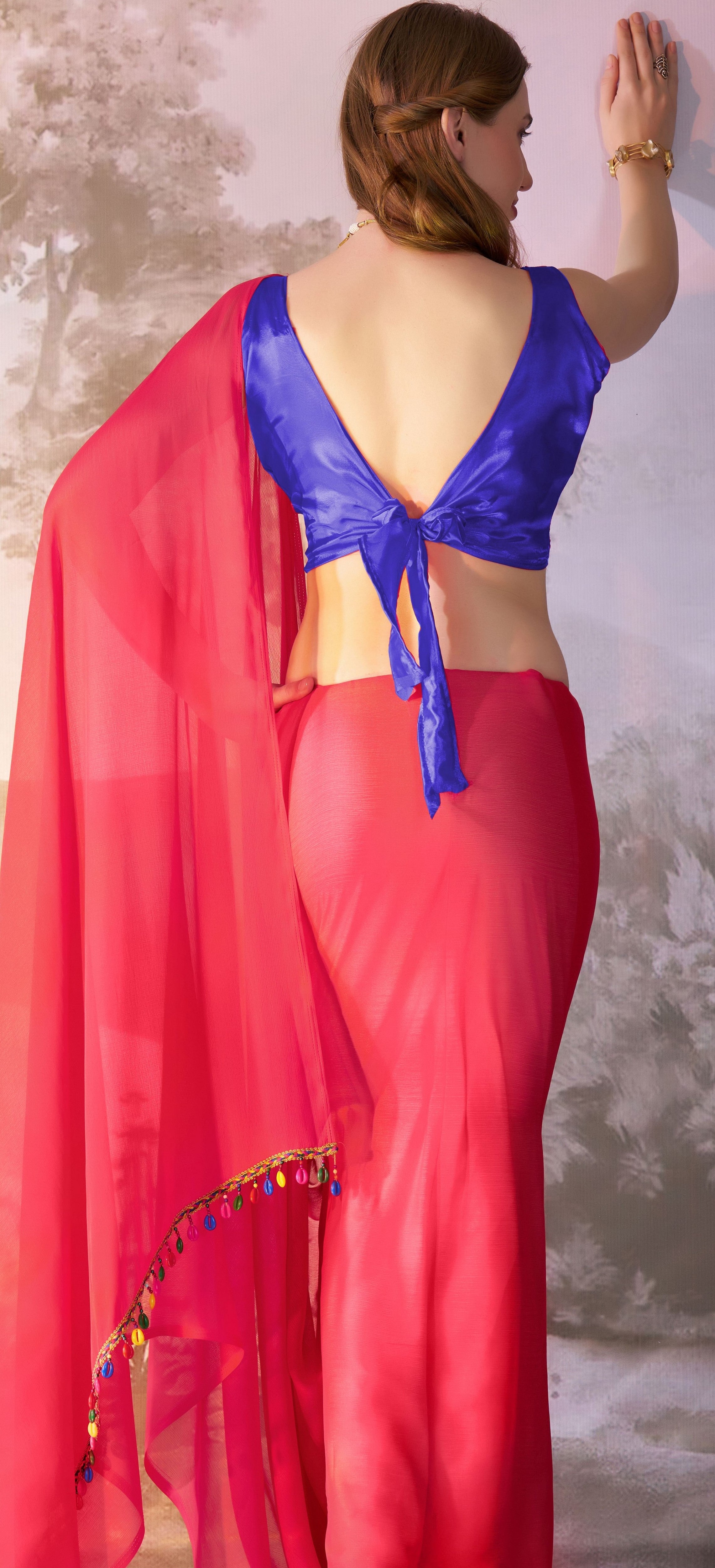 Gajri Beautiful Bollywood Style Partywear Chiffon Saree