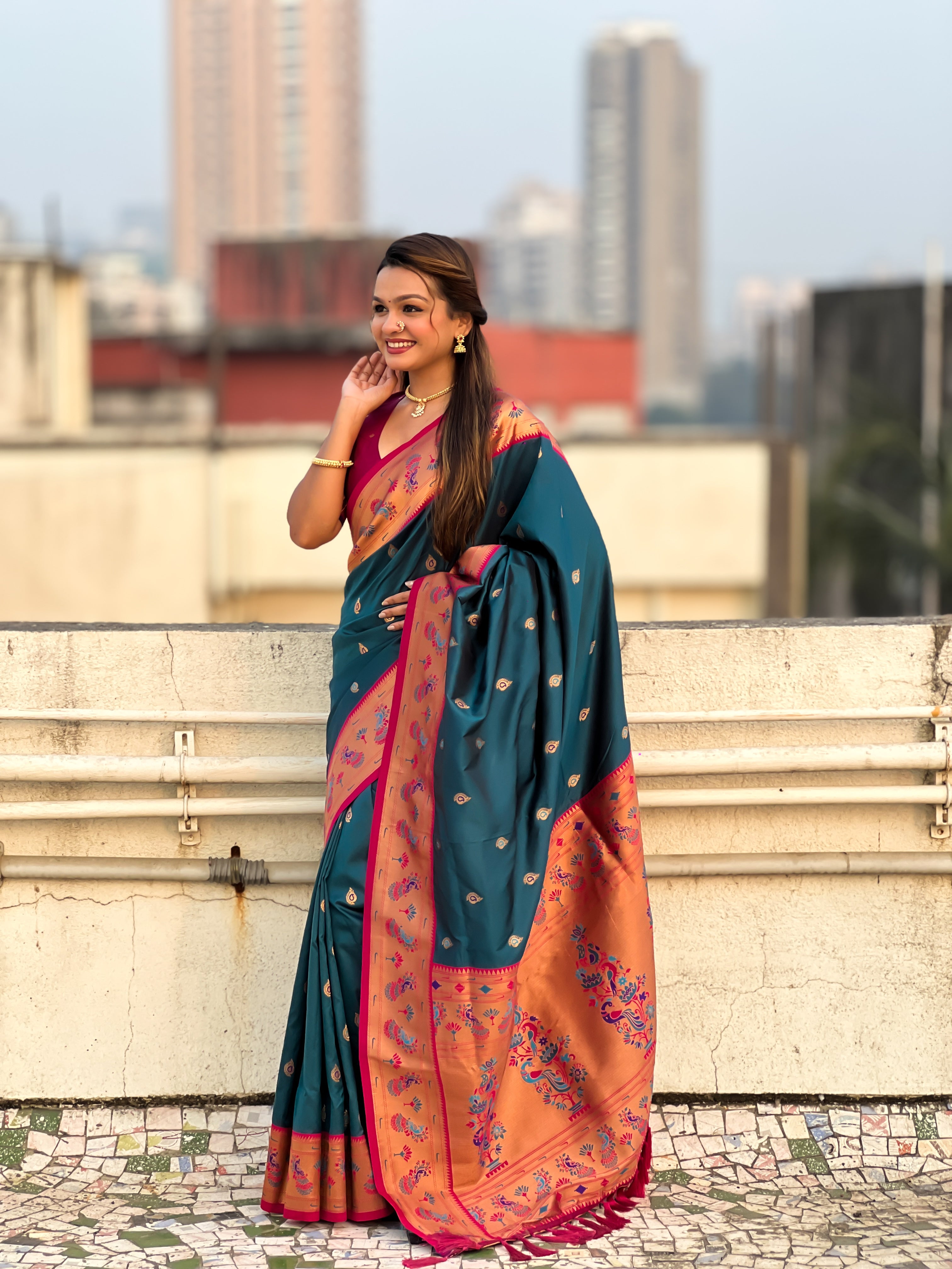 Glamorous Weaving Meenakari Designer Soft Silk Ethnic Partywear Blue Saree