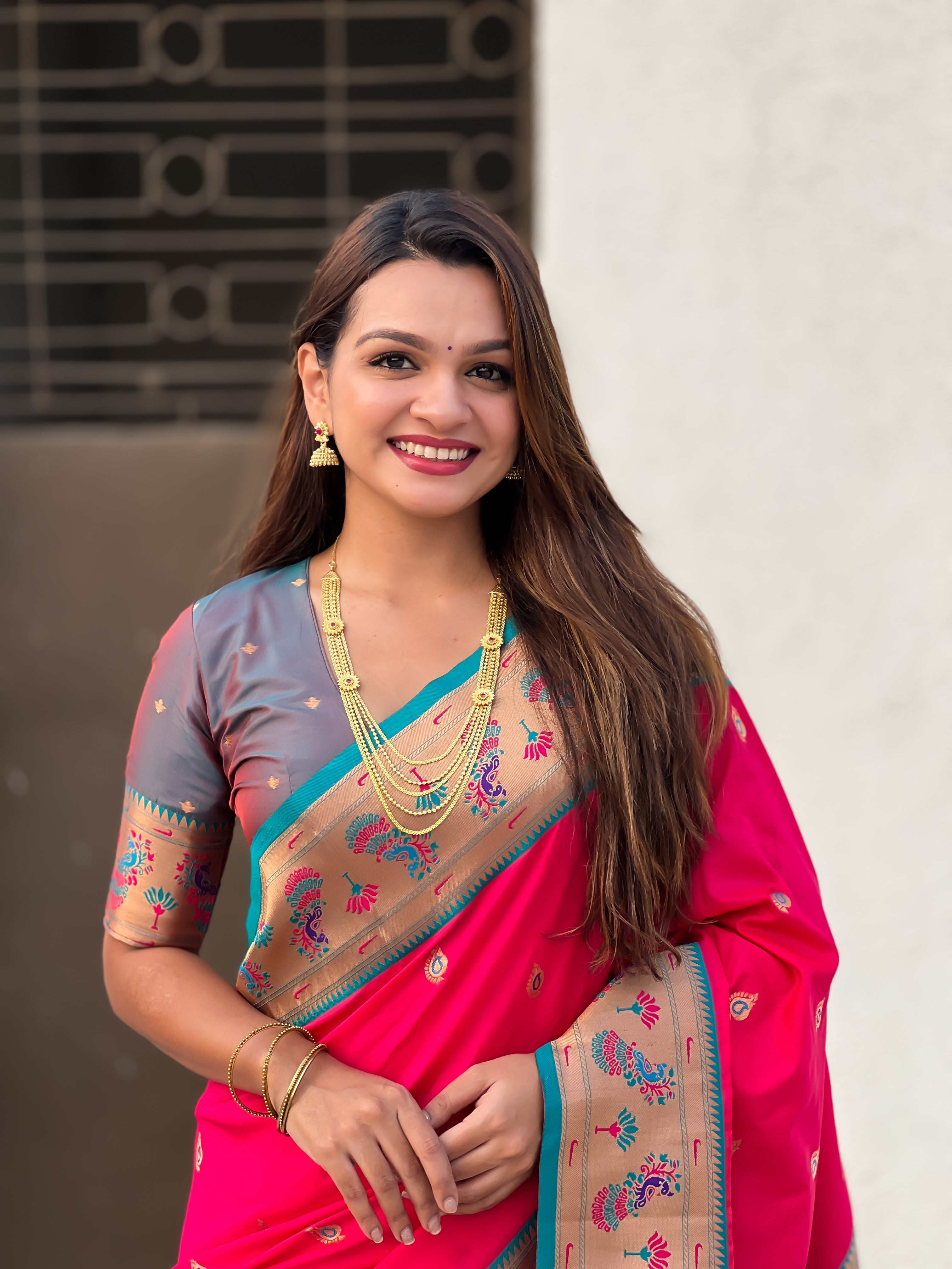 Glamorous Weaving Meenakari Designer Soft Silk Ethnic Partywear Red Saree