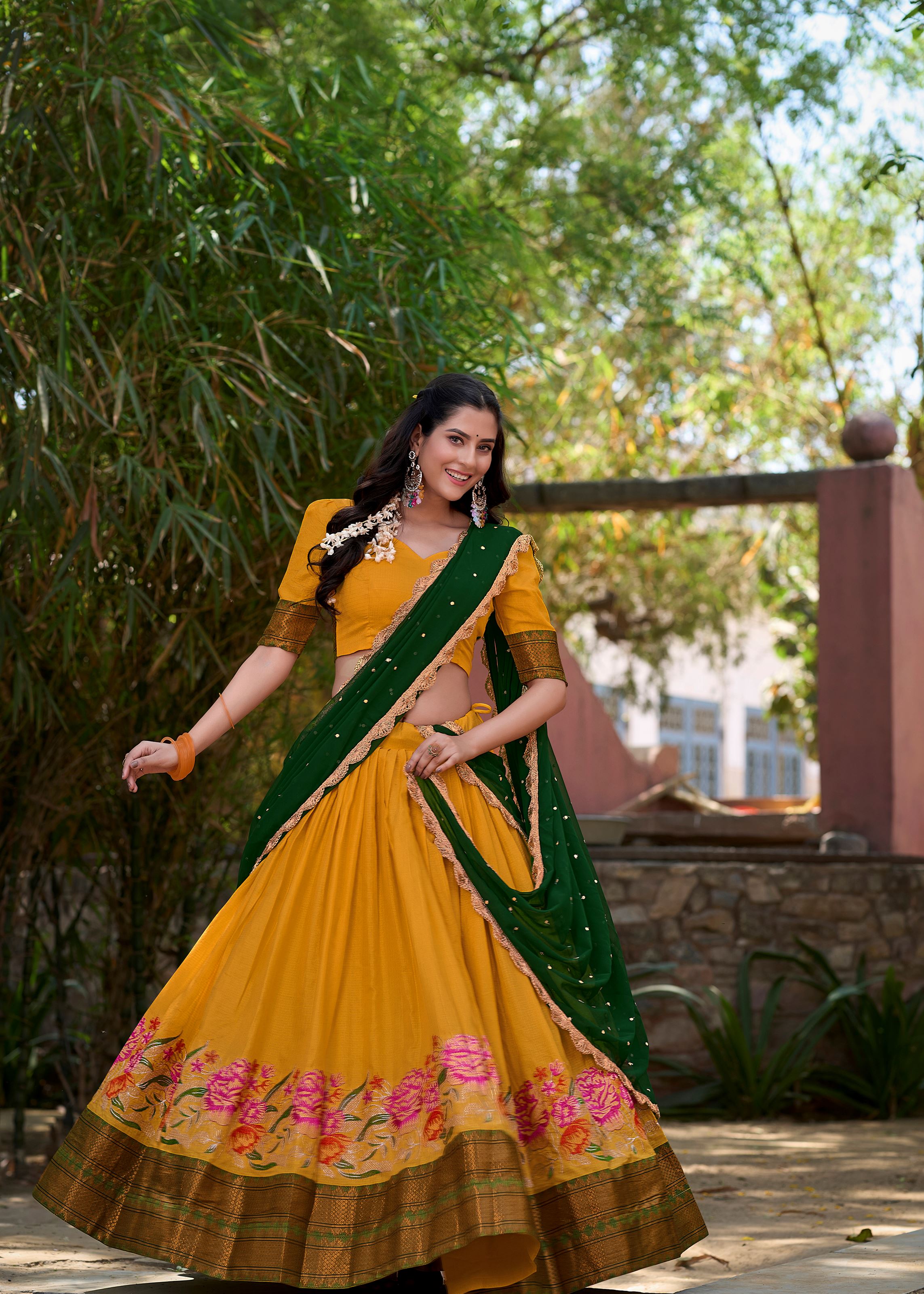 Glow in Yellow Cotton Silk Beauty with Intricate Embroidery