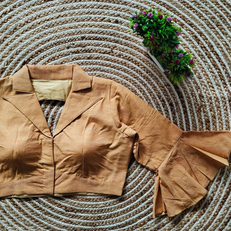 Golden Classic Printed Cotton Long Sleeve Blouse