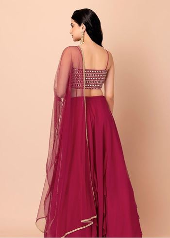 Gorgeous Pink Georgette Reception Wear Lehenga Choli With Dupatta