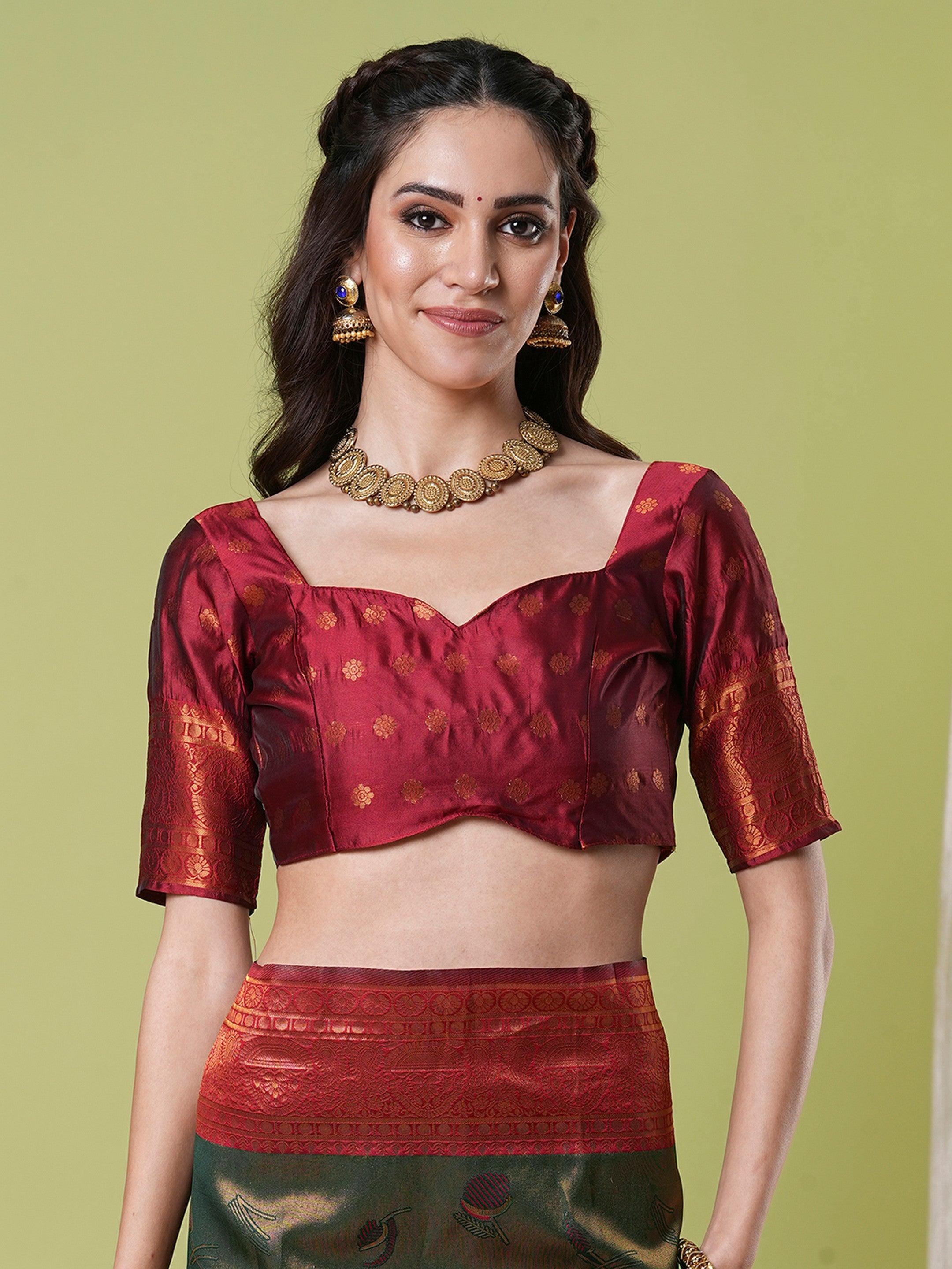 Green Banarasi Silk Saree With Beautiful Jacquard Designer Work