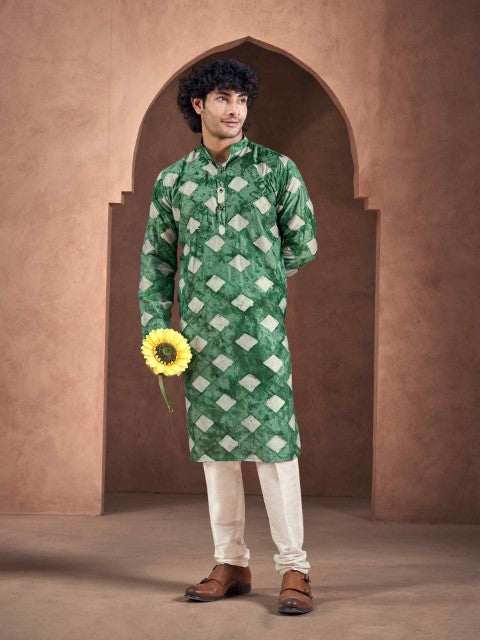Green Color Stylish Kurta Payjama for Men – Fresh Look for Celebrations