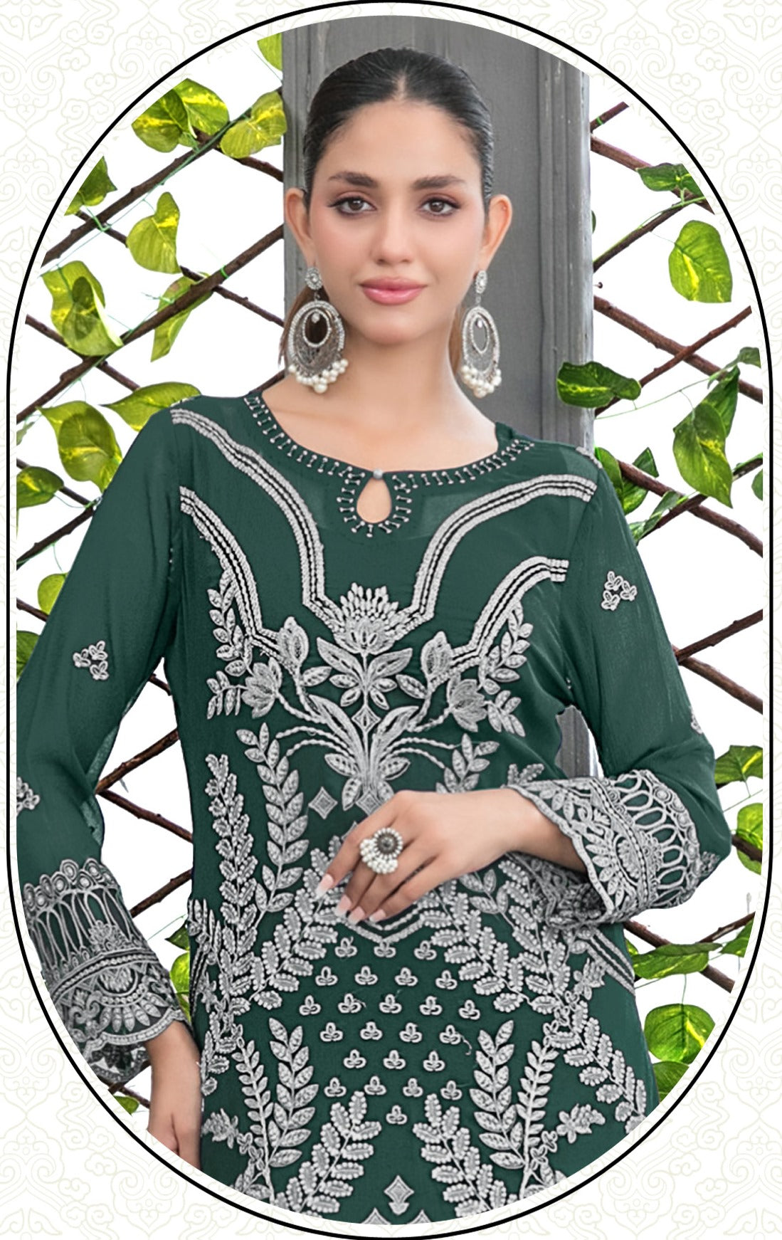 Green Heavy Designer Suit With Heavy Embroidery Work