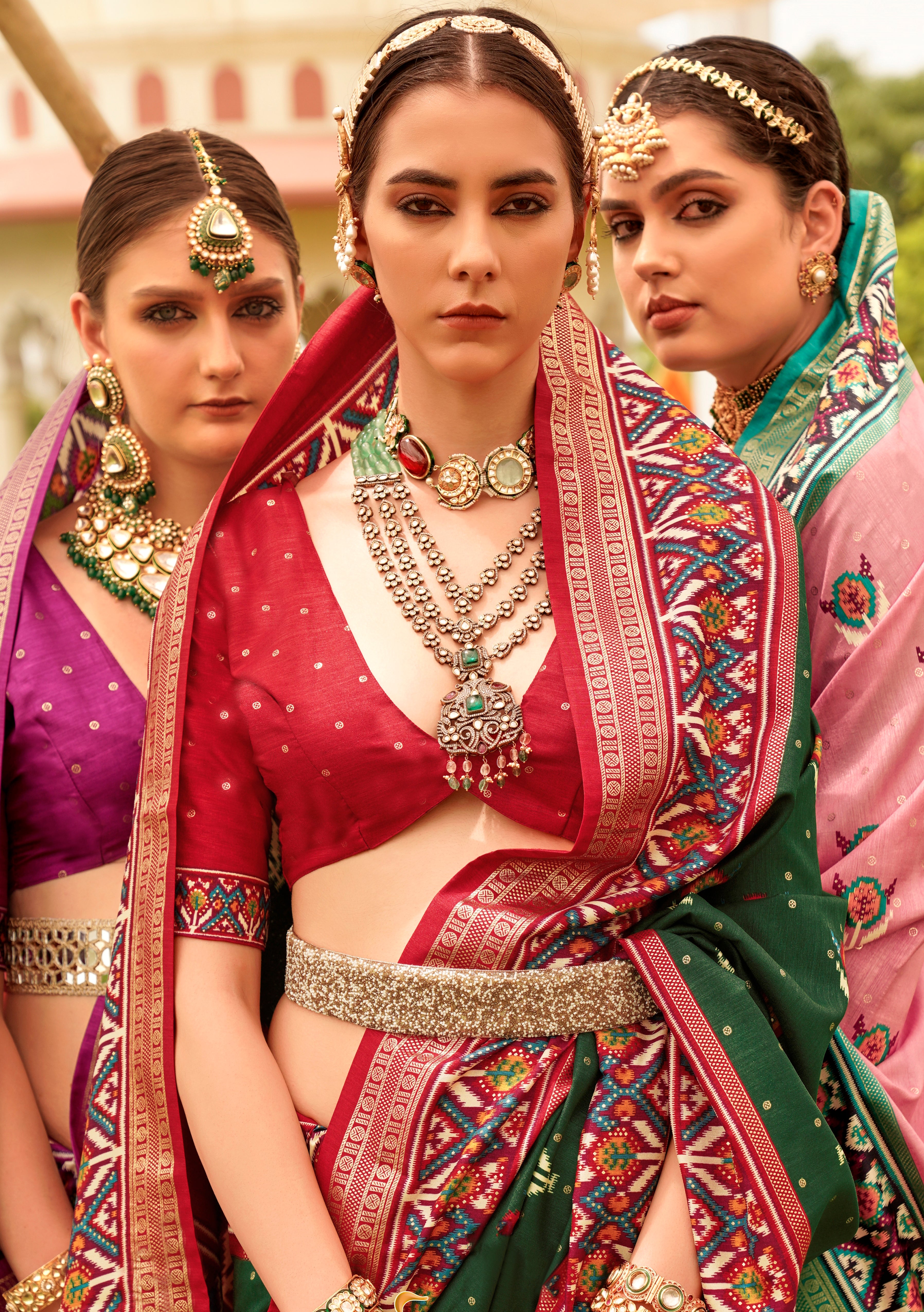 Green Sigma Silk Saree With Digital Patola Print