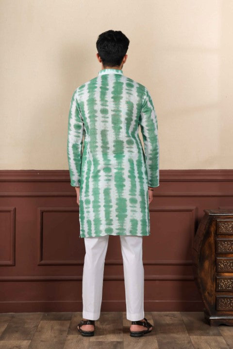 Green Sophisticated Kurta Pajama for Ceremonial Wear