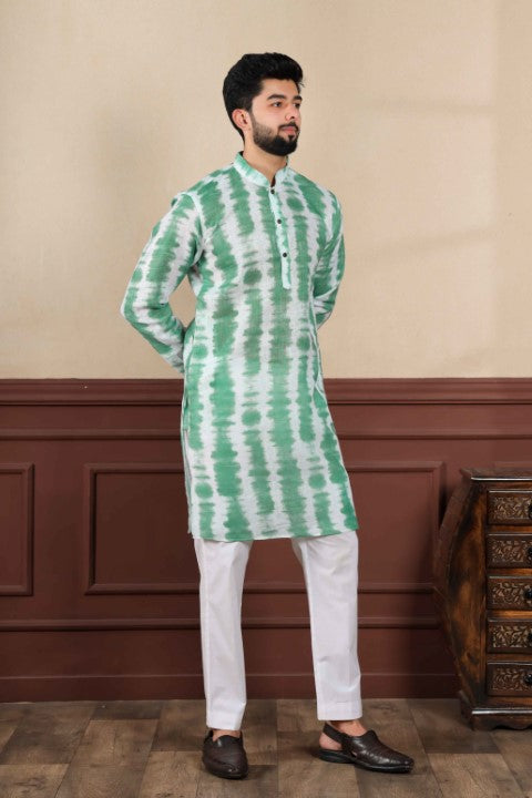 Green Sophisticated Kurta Pajama for Ceremonial Wear