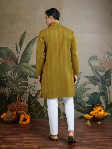 Green Viscose Silk Kurta with Traditional Dupatta