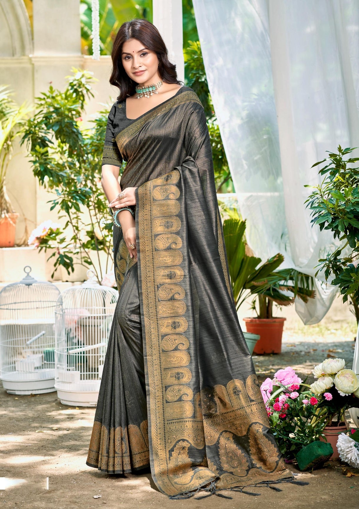 Grey Assam Silk Saree With Understated Luxury and Comfort