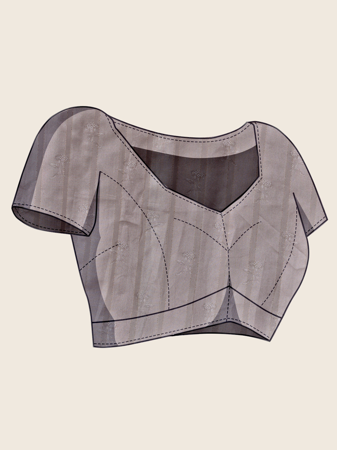 Grey Cotton Woven Border Designer And Printed Ceremonial Saree