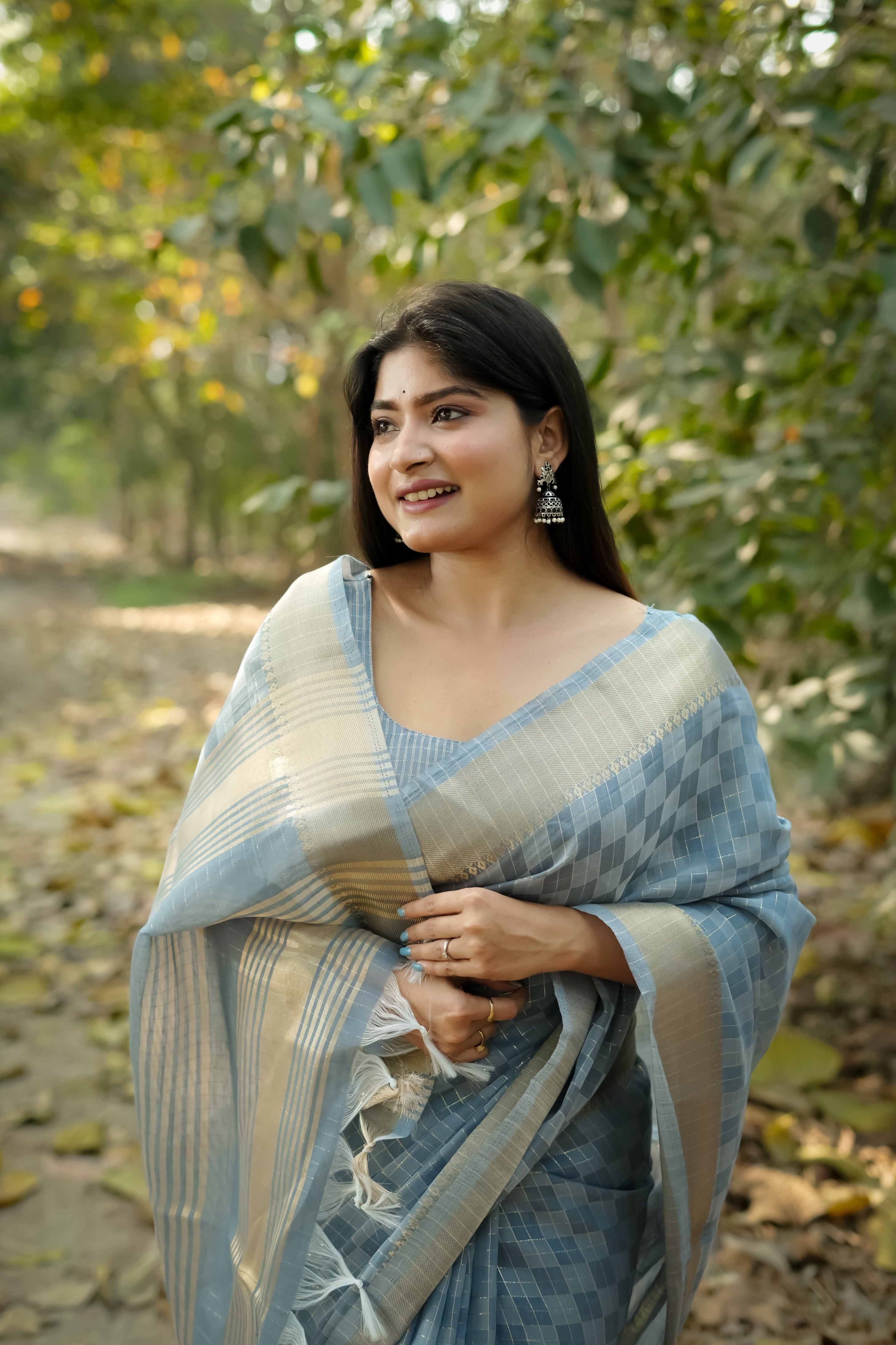 Grey Kalyani Silk Zari Woven Saree