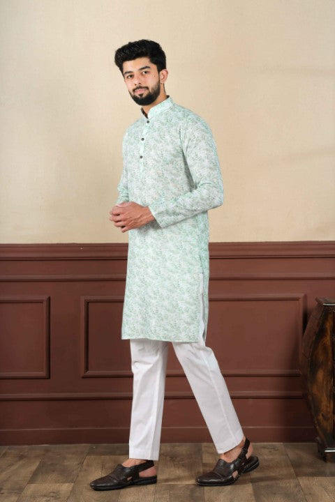 Light Green Sophisticated Kurta Pajama for Ceremonial Wear