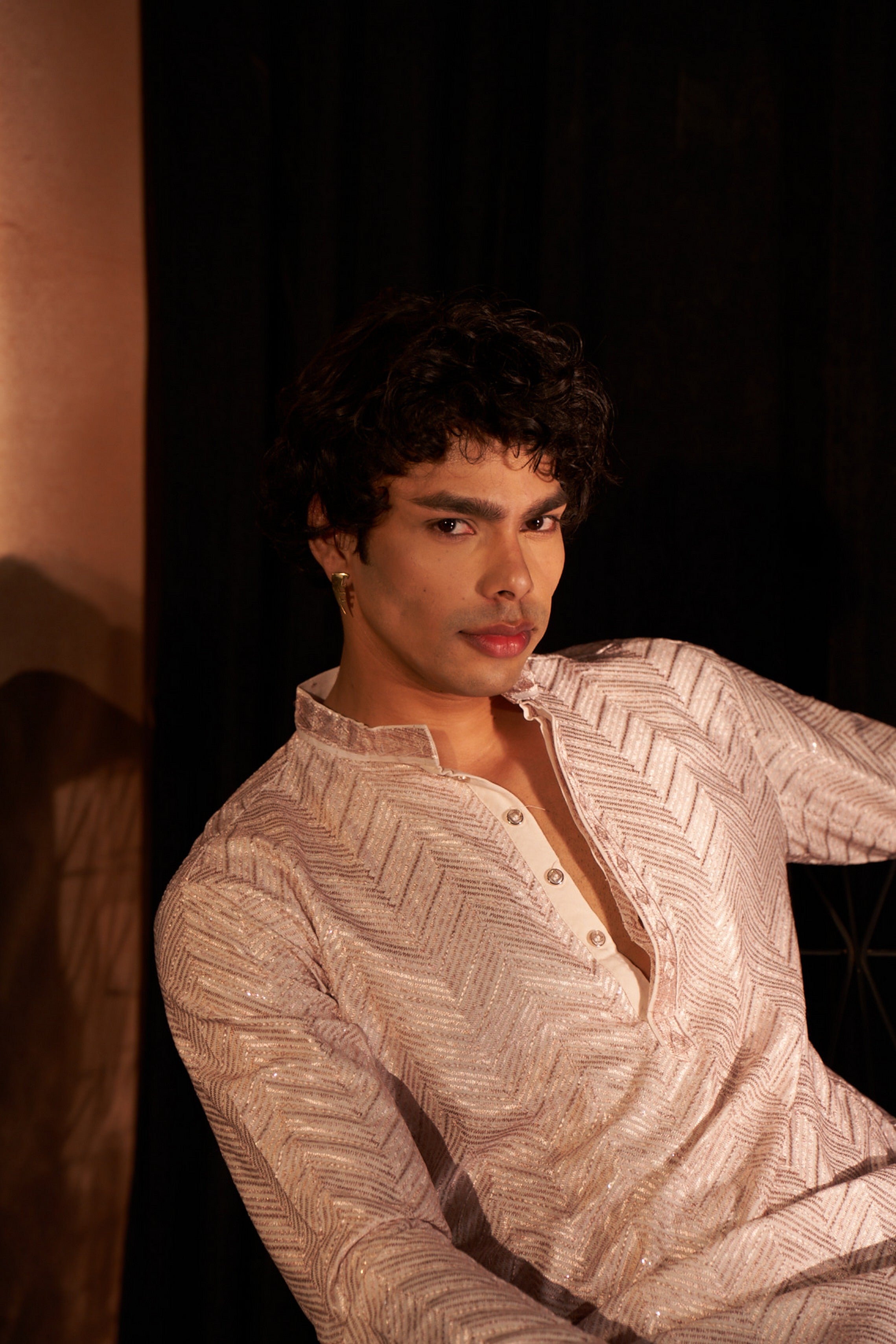 Light Pink Chikankari Viscose Kurta Payjama – Soft Hue, Rich Detailing