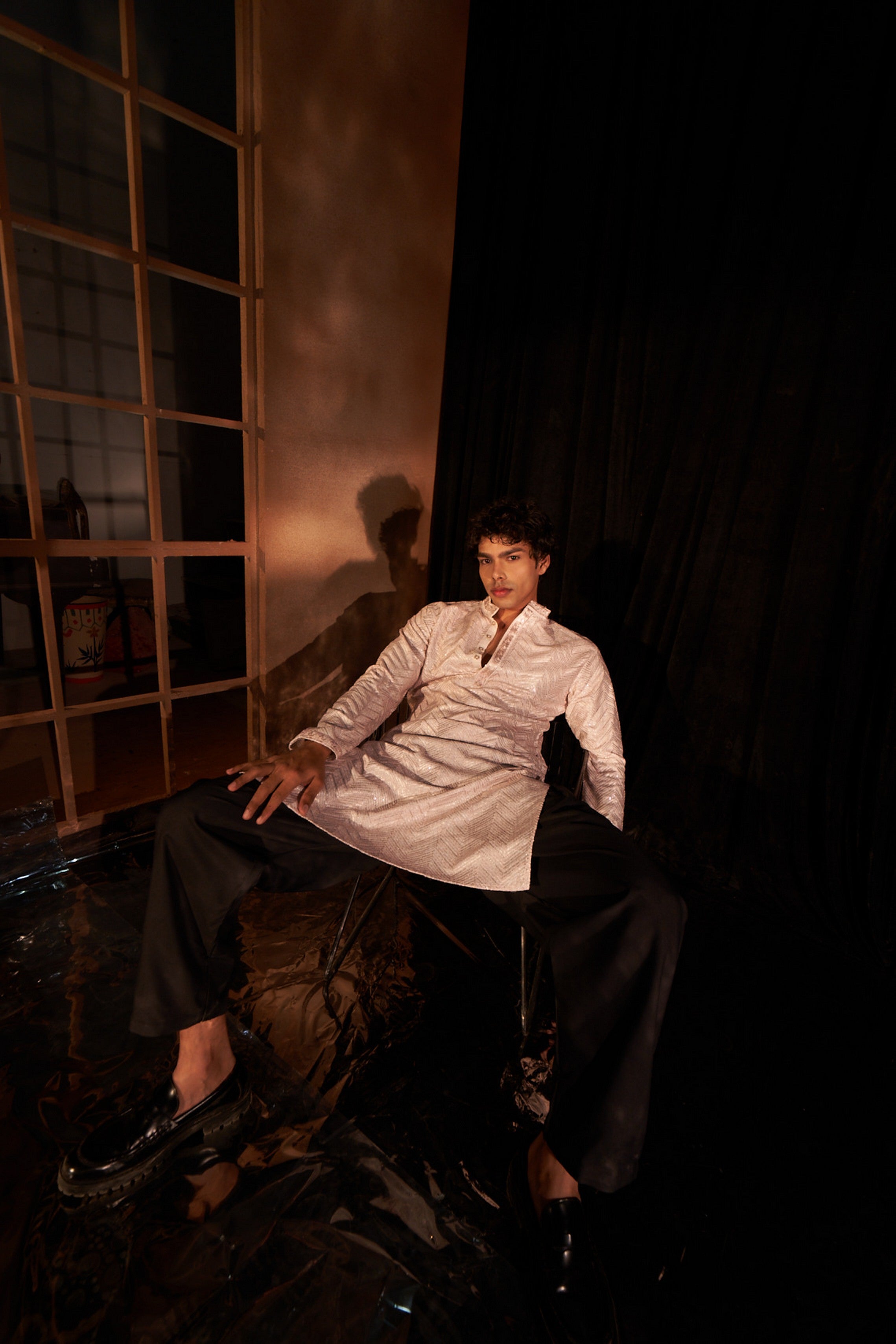 Light Pink Chikankari Viscose Kurta Payjama – Soft Hue, Rich Detailing