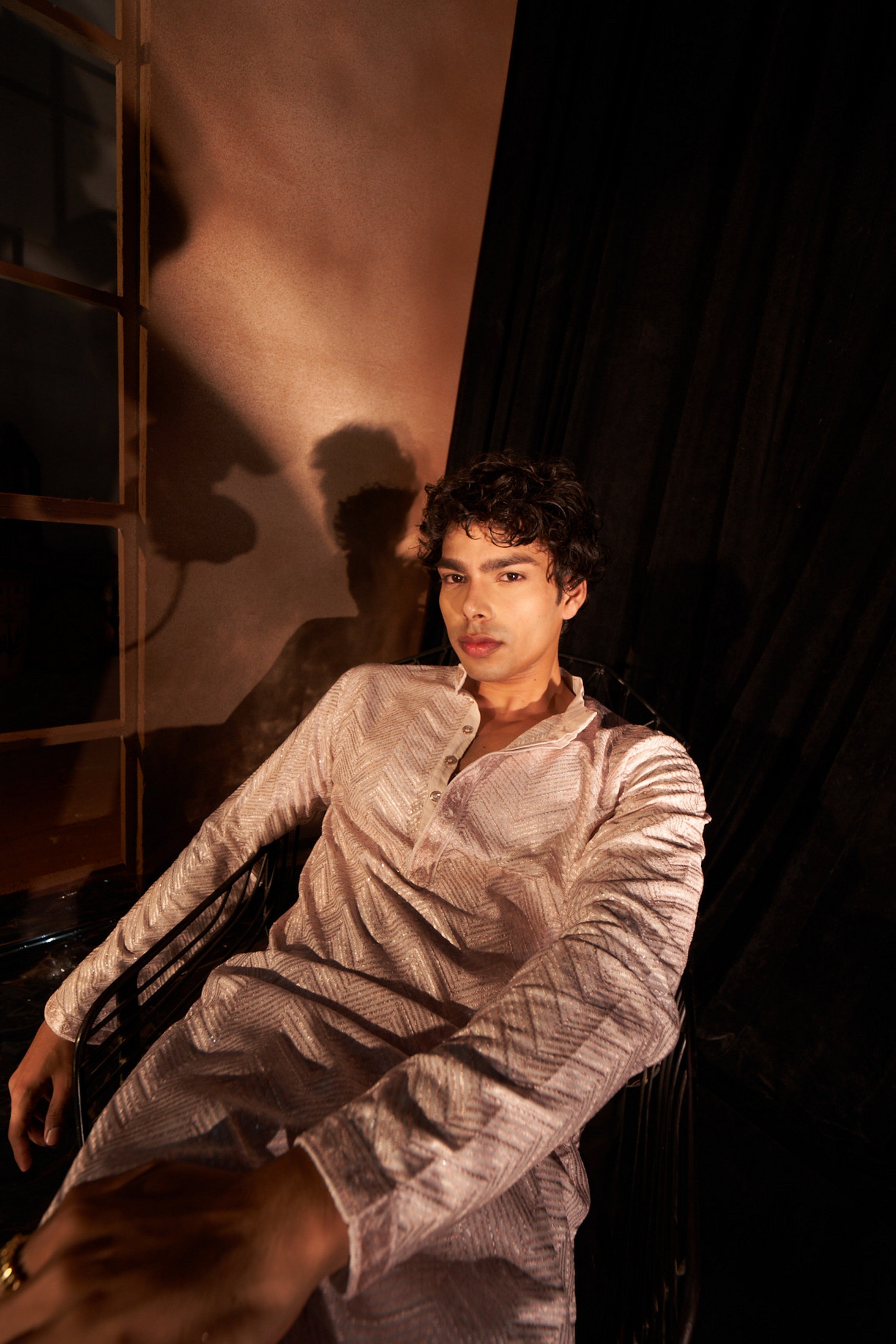 Light Pink Chikankari Viscose Kurta Payjama – Soft Hue, Rich Detailing