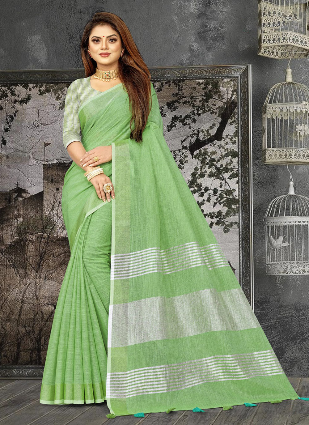 Linen Saree