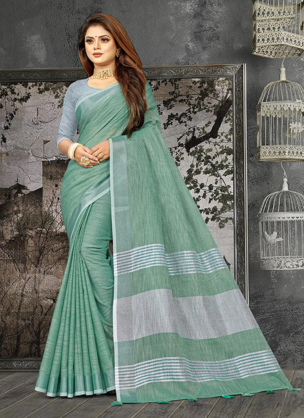 Linen Saree