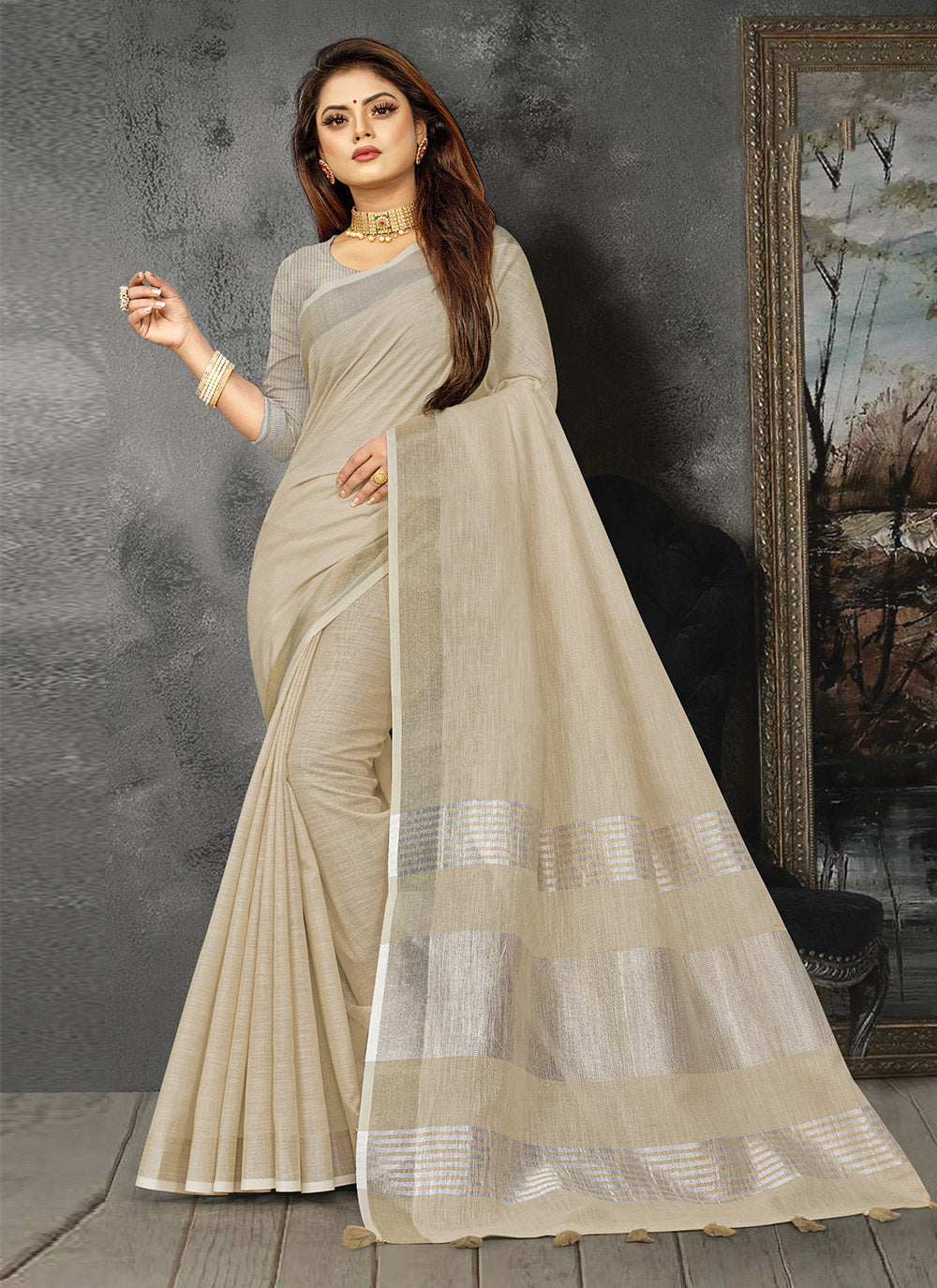 Linen Saree