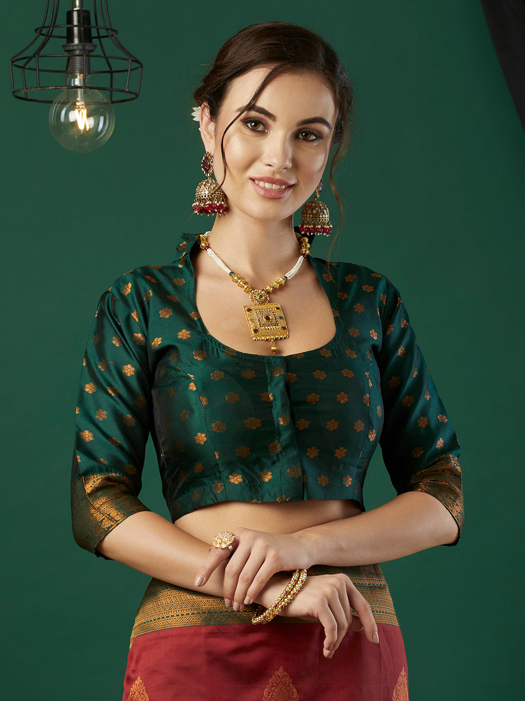 Maroon Banarasi Silk Woven Jari Designer Heavy And Ethnic Partywear Saree