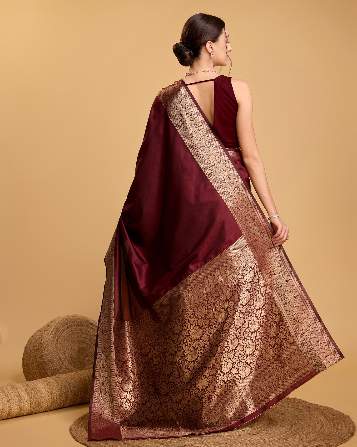 Maroon Colour Beautiful Soft Silk Saree With Zari Woven Designer