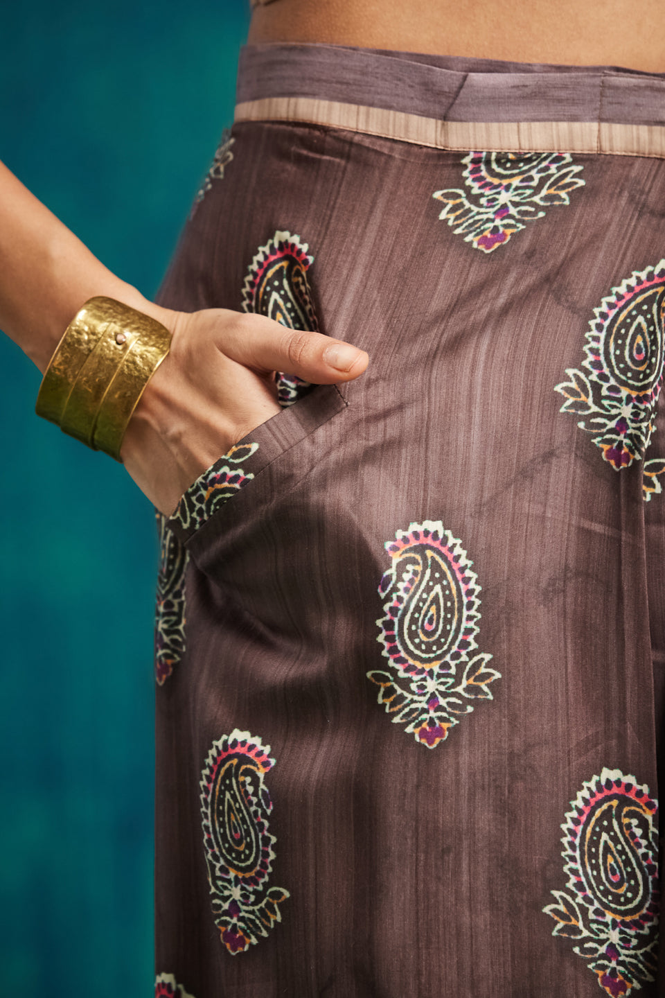 Mauve Pre Stitched Muslin Designer Printed Partywear Saree