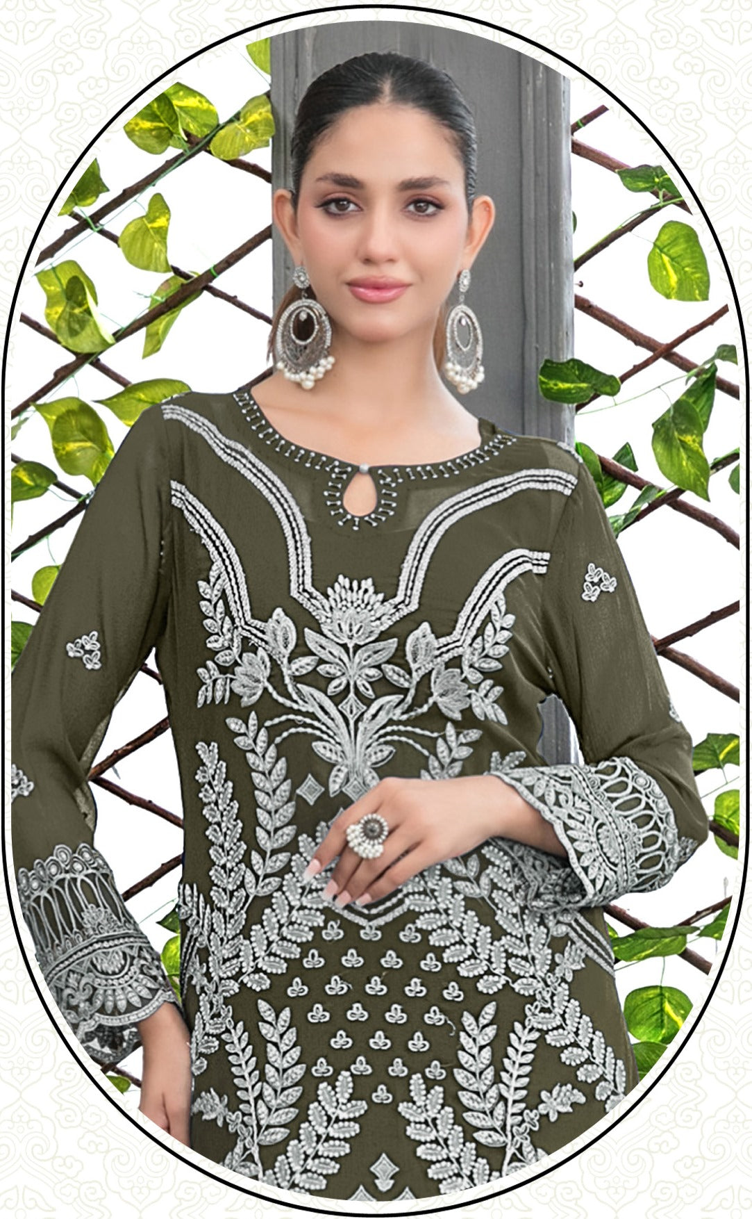 Mehendi Green Heavy Designer Suit With Heavy Embroidery Work
