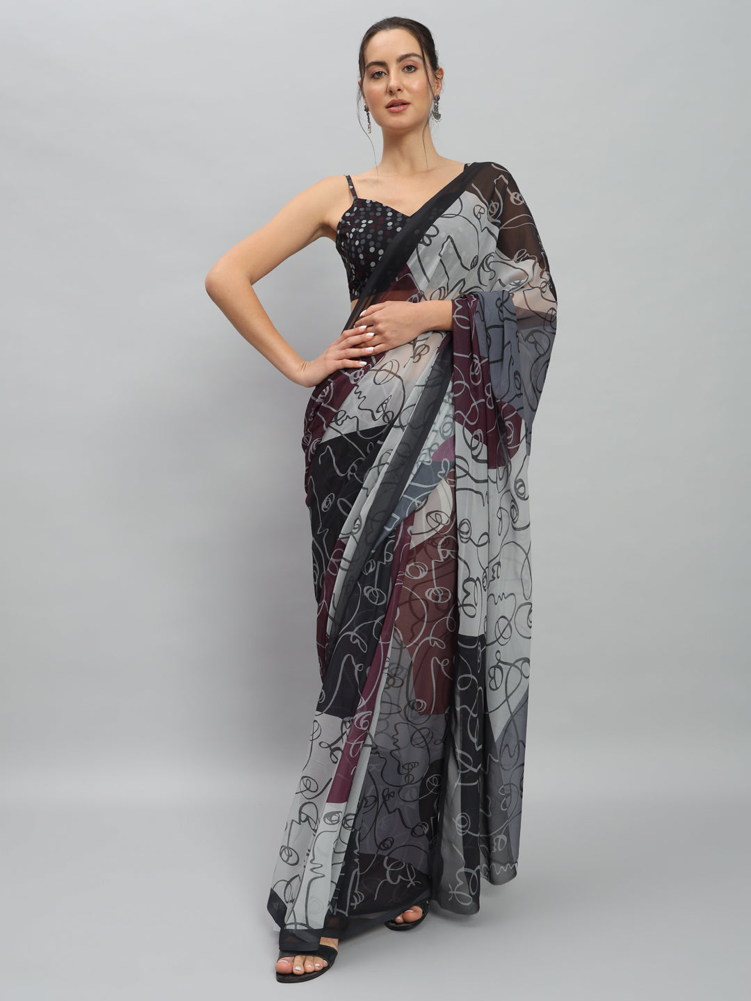 Multi Georgette Designer Printed Graceful Ethnic Saree
