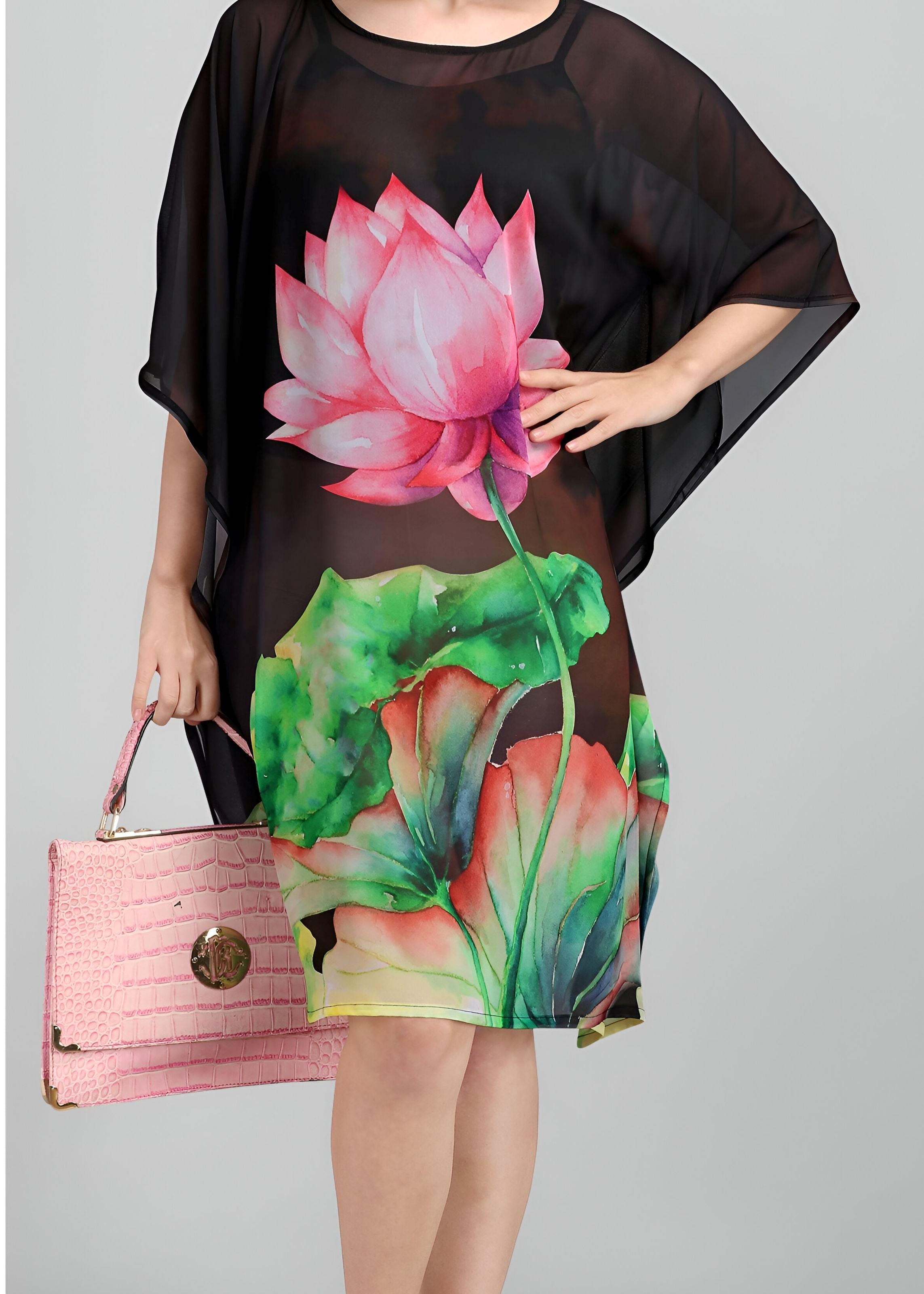 Multi Weightless Georgette Readymade Kaftan With Digital Printed