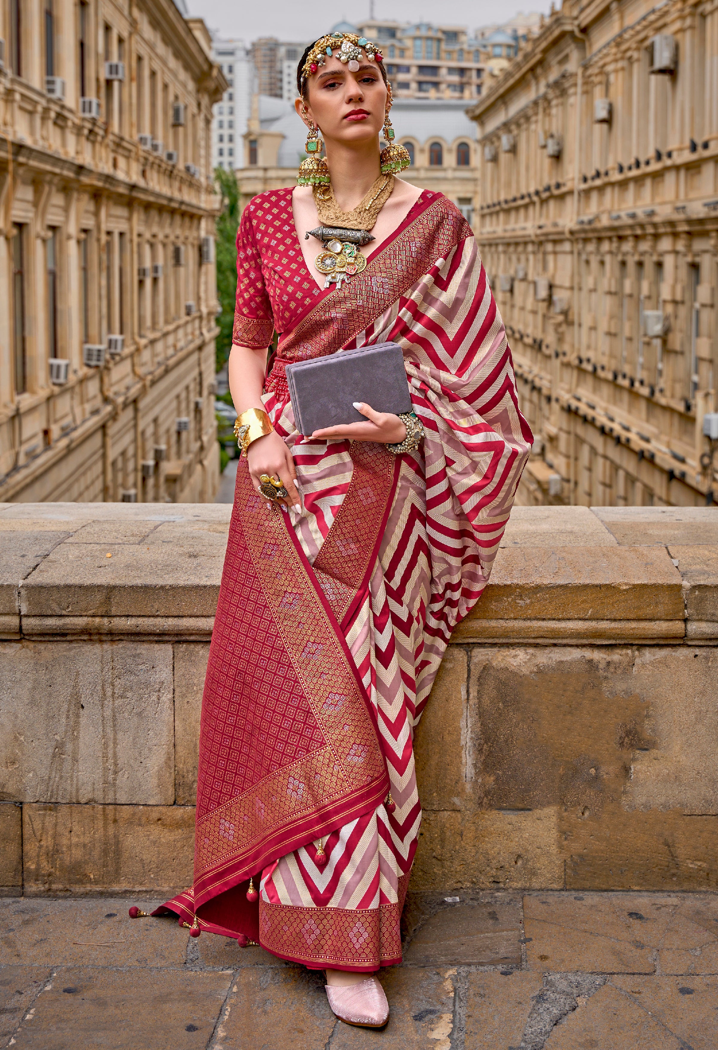 Multicolor Superior Silk Saree With Jacquard Woven