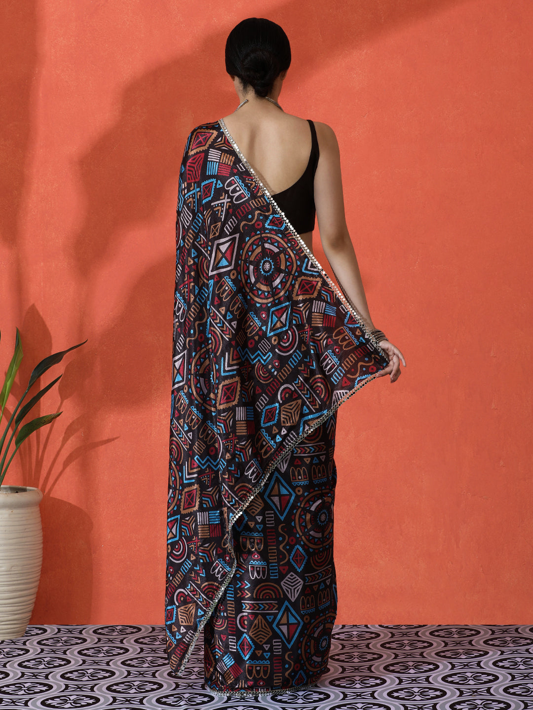 Multy Chinon Designer Digital Printed Girlie Partywear Saree