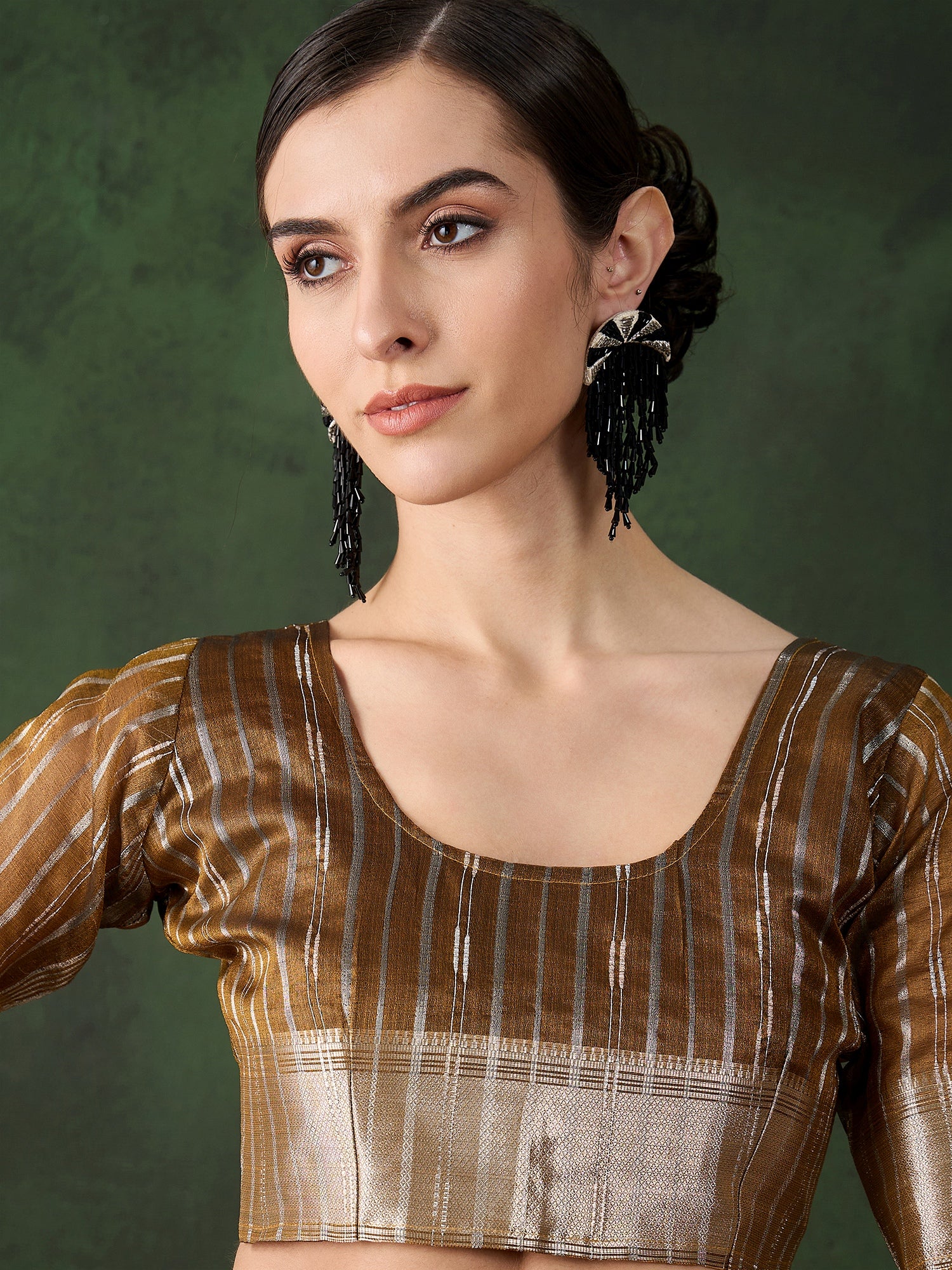 Mustard Khadi Organza Woven Jacquard Designer Graceful Traditional Saree