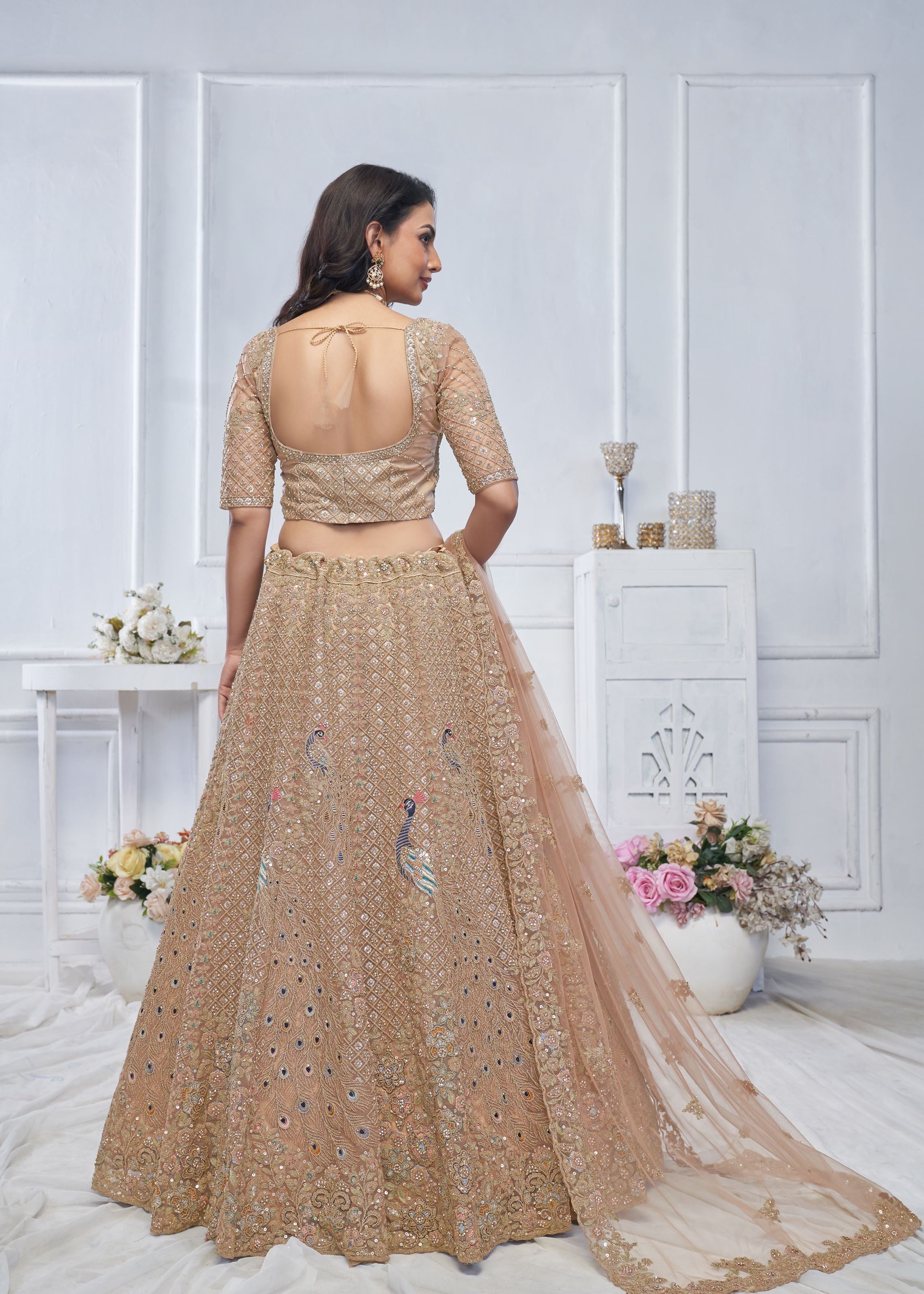 Mustard Lehenga Choli With Embroidery Work