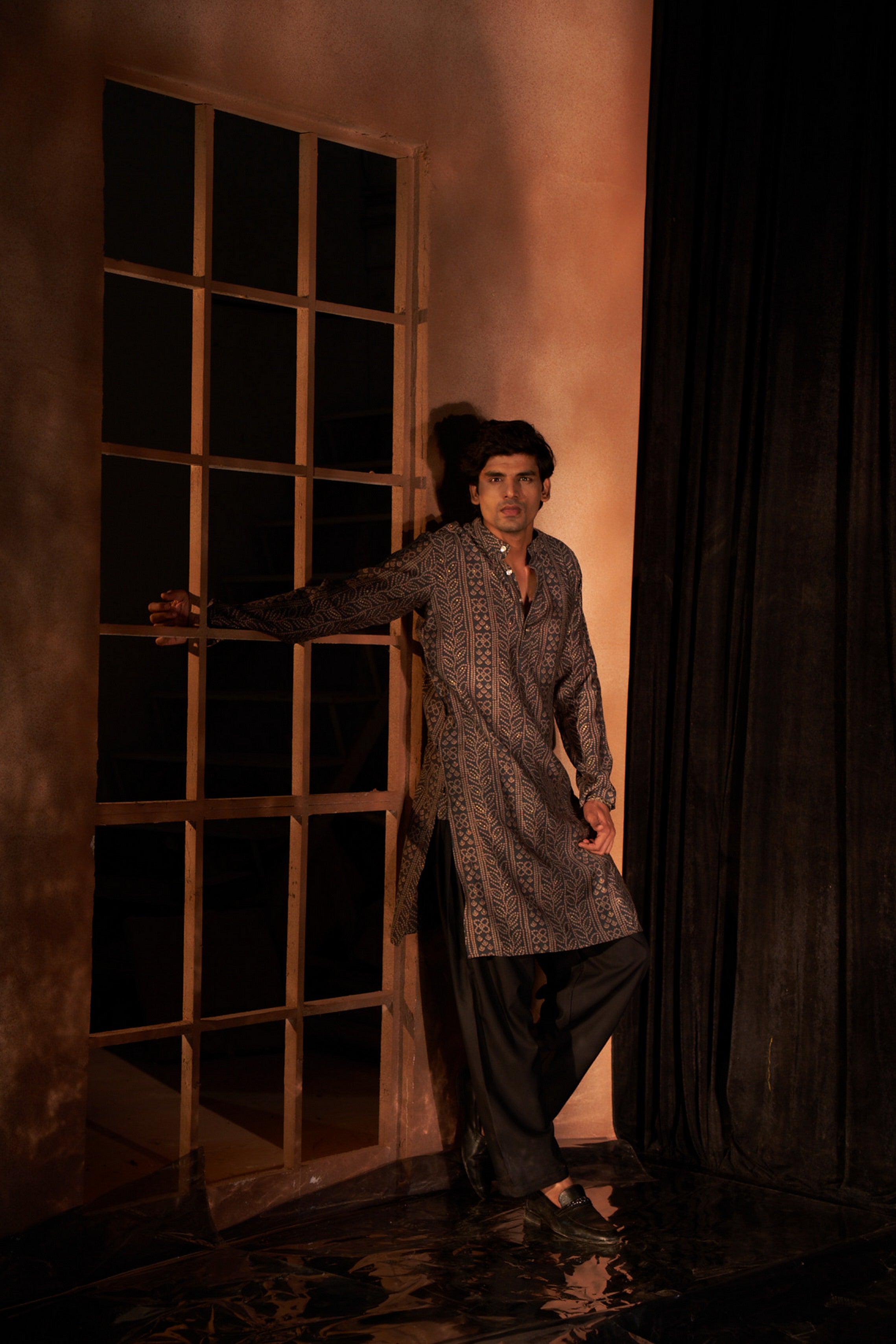 Navy Blue Modal Silk Designer Kurta Payjama – Premium Traditional Style