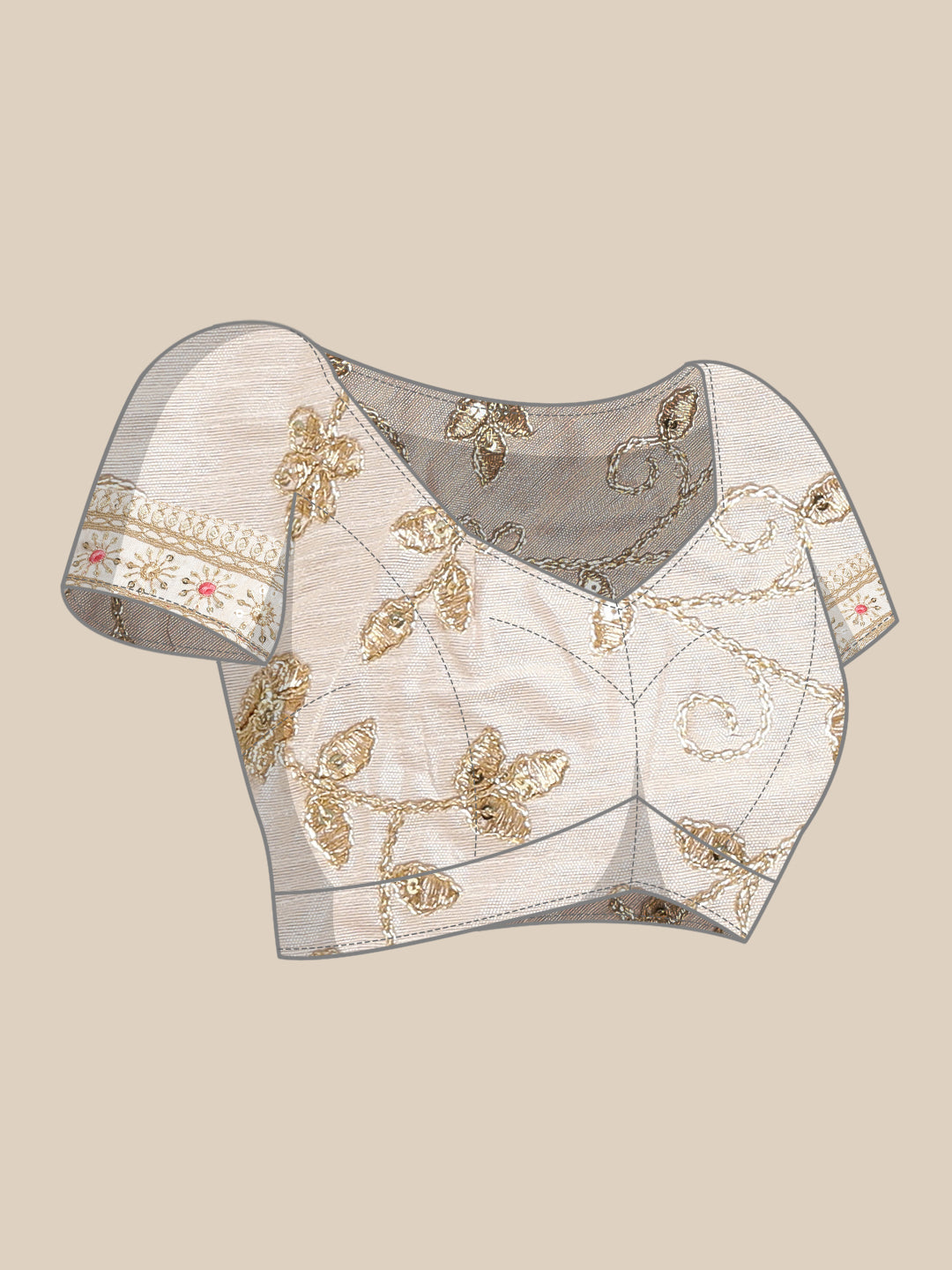 Off White Soft Net Designer Embroidery Work Bollywood Style Saree