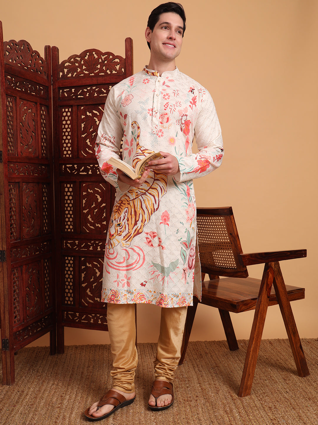 Off White Traditional Kurta for Ceremonial Looks