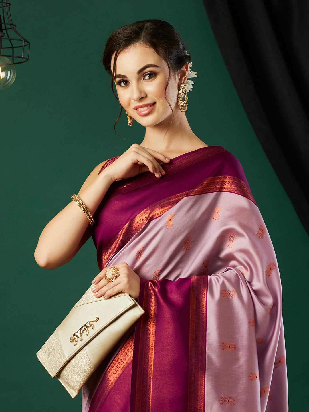 Pink Banarasi Silk Woven Jari Designer Heavy Looks Glamorous Ceremonial Saree