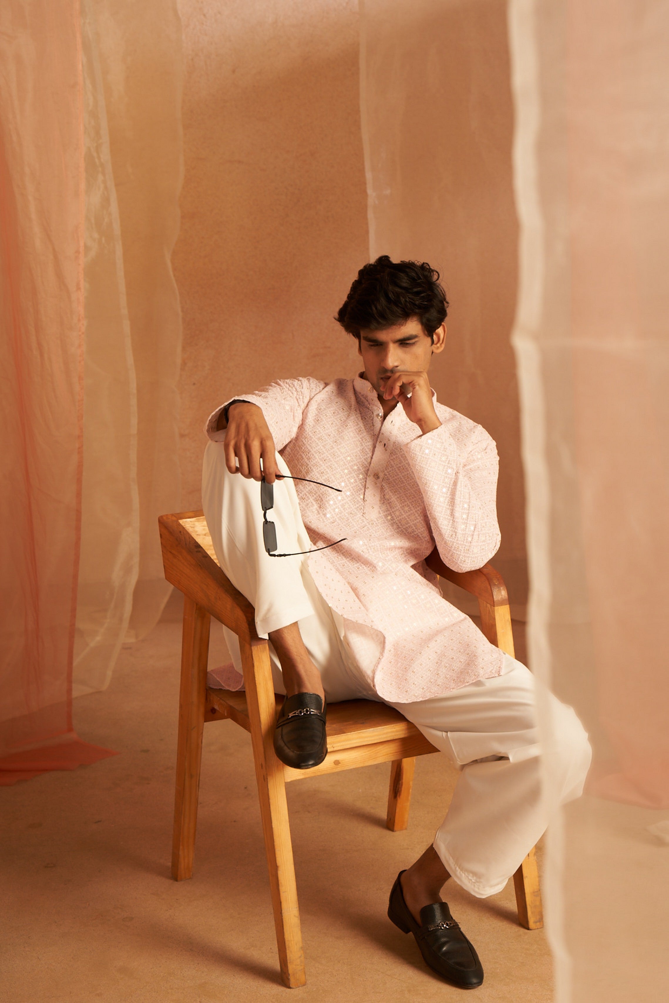 Pink Chikankari Viscose Kurta Payjama – Festive and Feminine Appeal