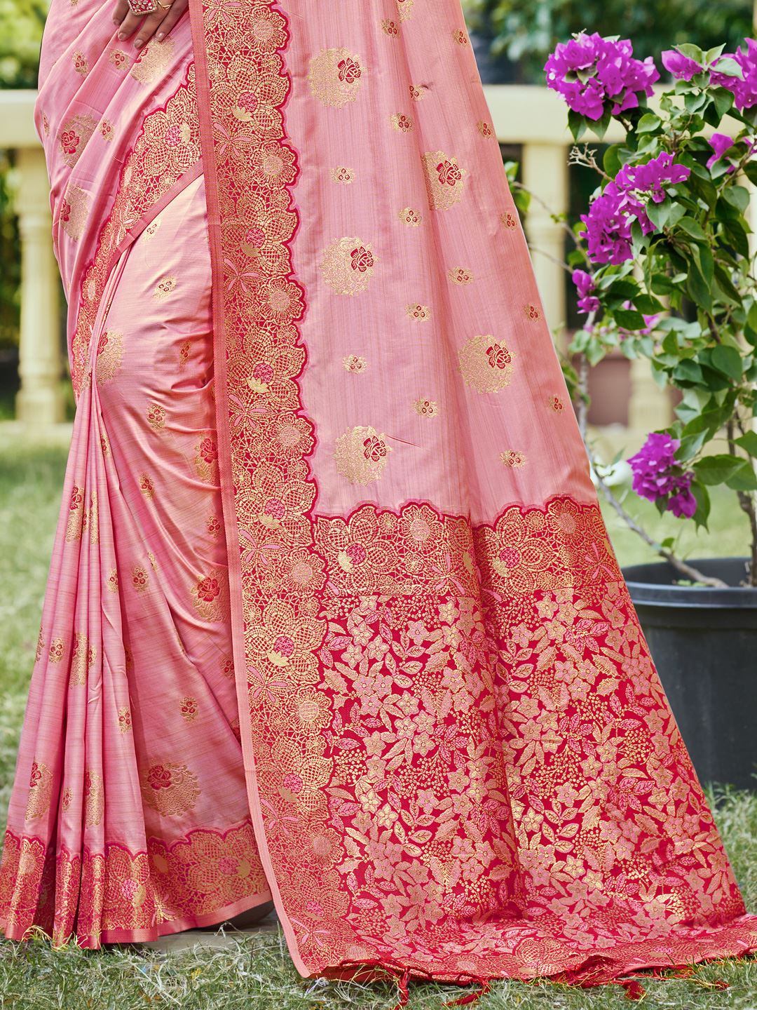 Pink Color Classic Banarasi Silk Saree