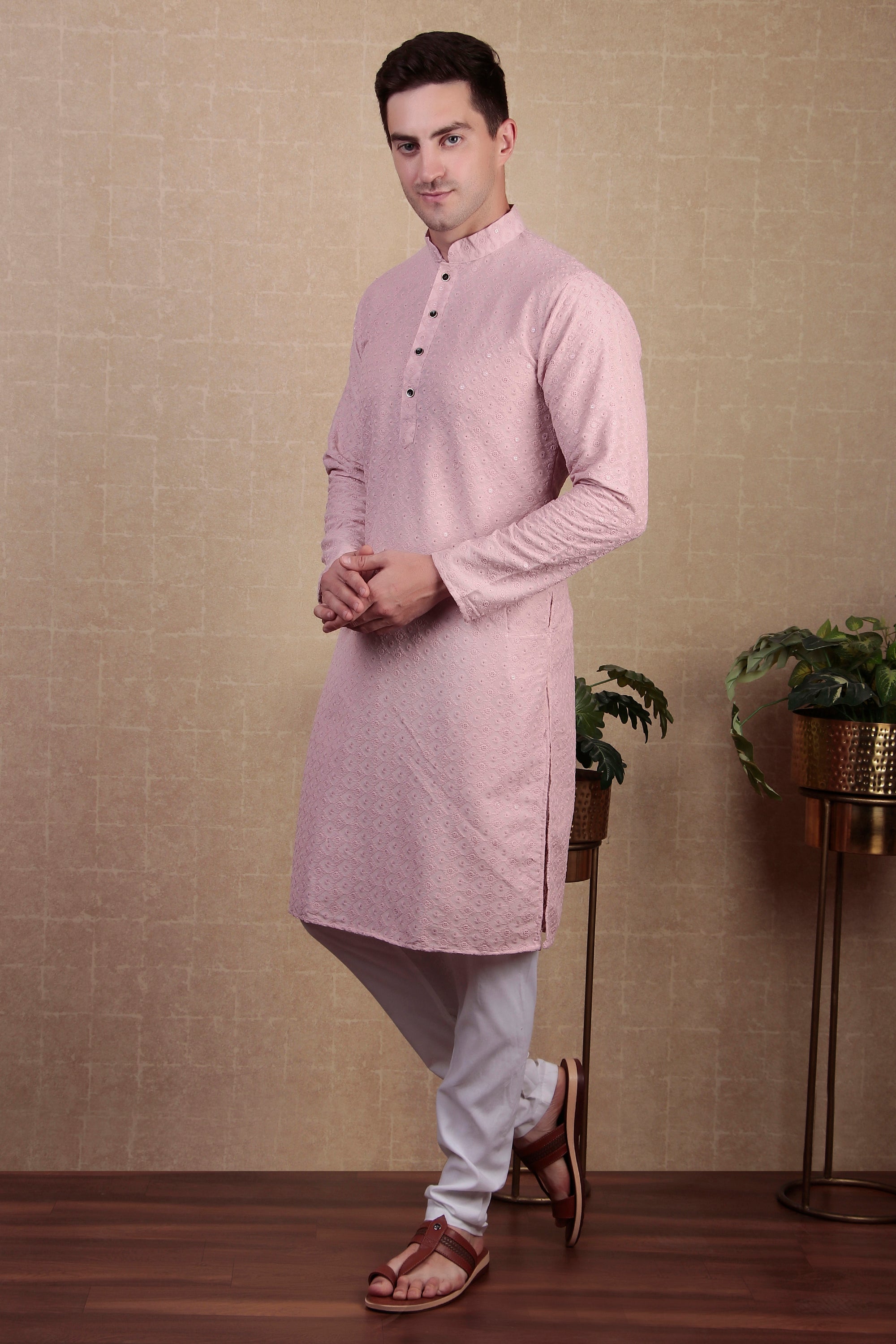 Pink Color Sequins Embroidered Bollywood Style Kurta Payjama Set – Stylish and Vibrant
