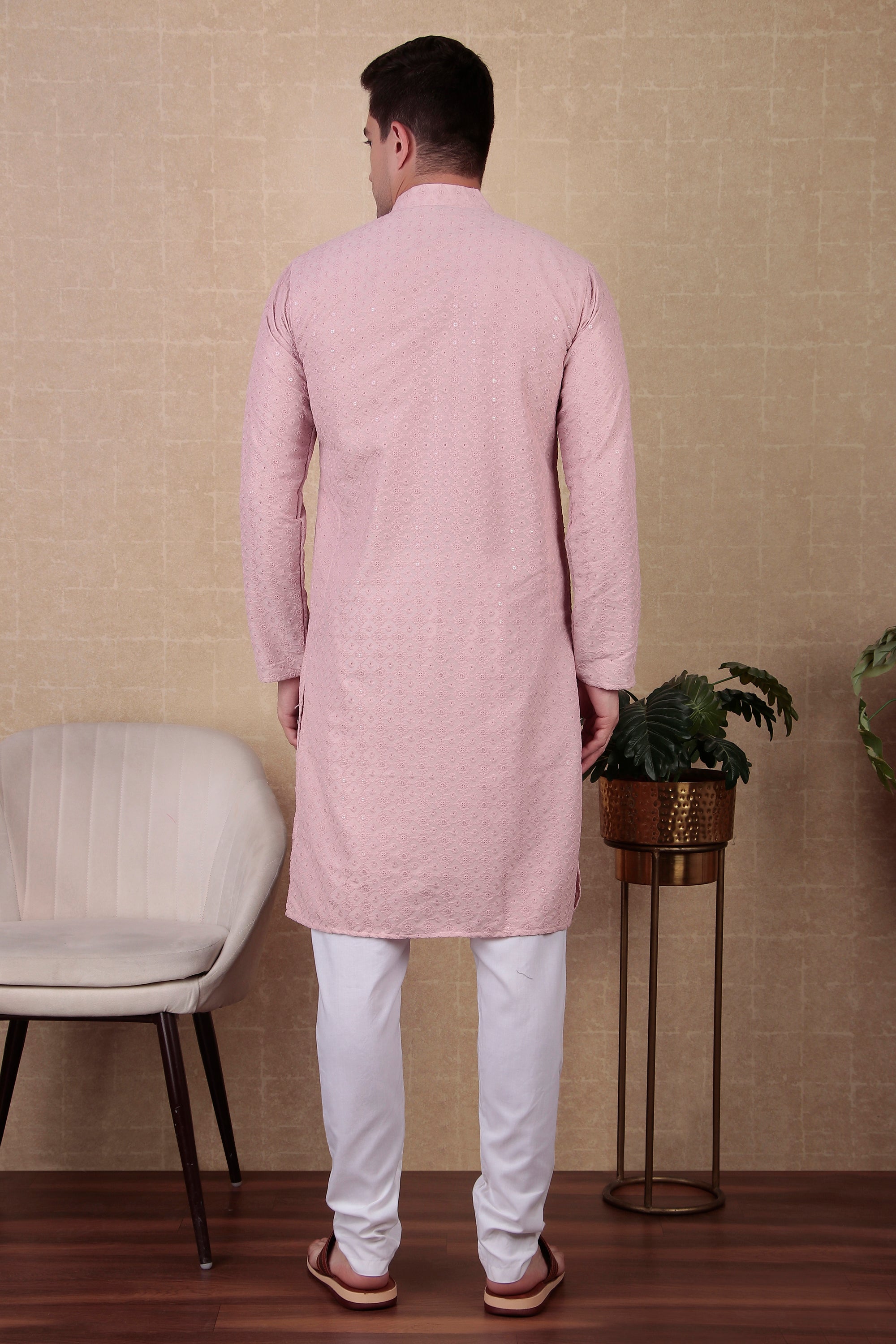 Pink Color Sequins Embroidered Bollywood Style Kurta Payjama Set – Stylish and Vibrant