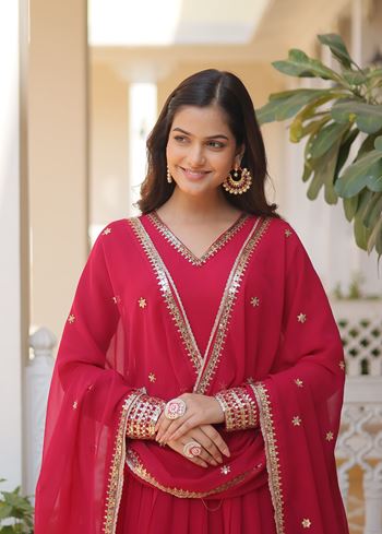 Pink Faux Blooming Suit With Sequins Embroidered Multi-Sequins work