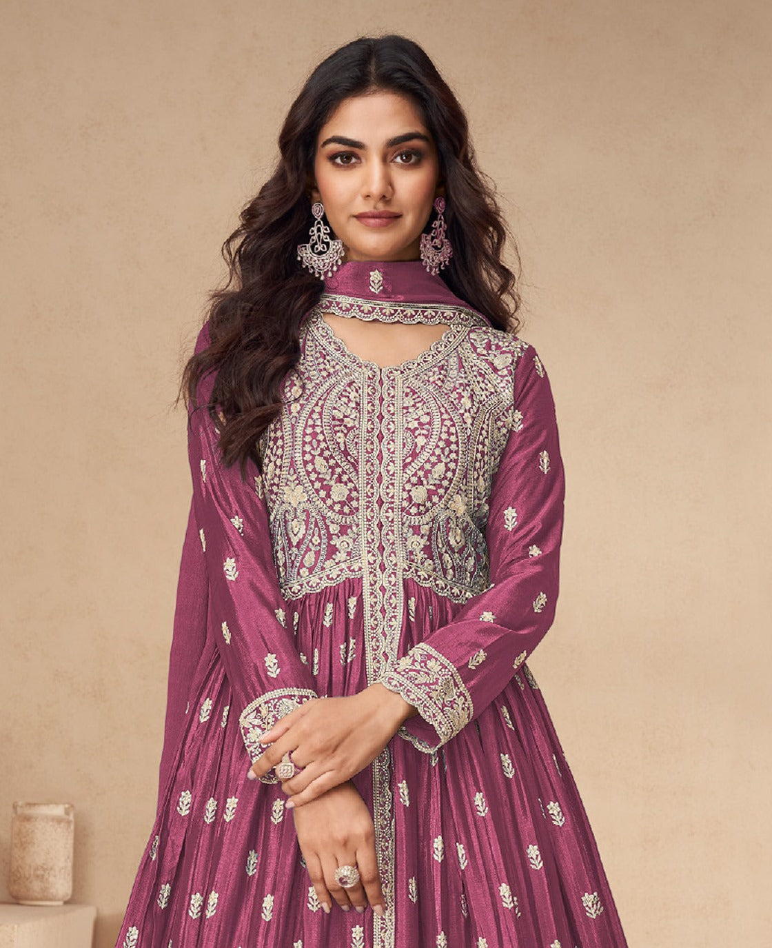 Pink Heavy Designer Suit With Heavy Embroidery Work
