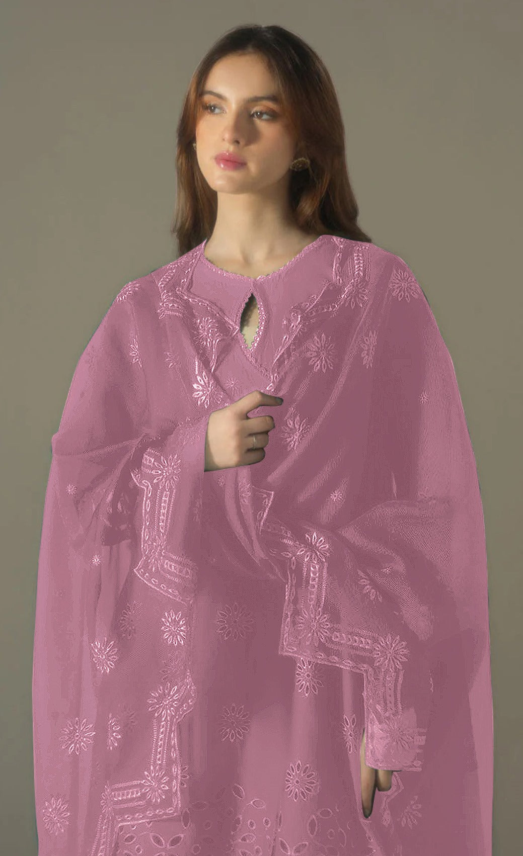 Pink Heavy Designer Suit With Heavy Embroidery Work