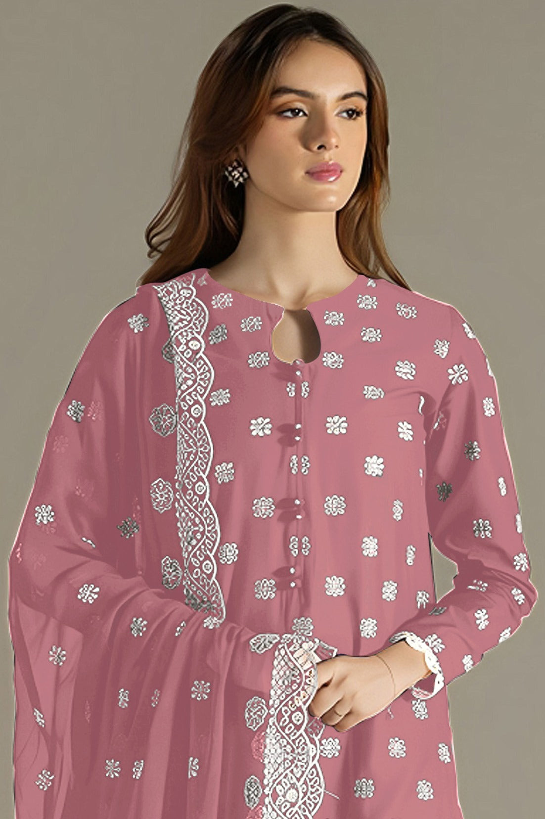 Pink Pakistani Salwar Suit With Heavy Embroidery Work