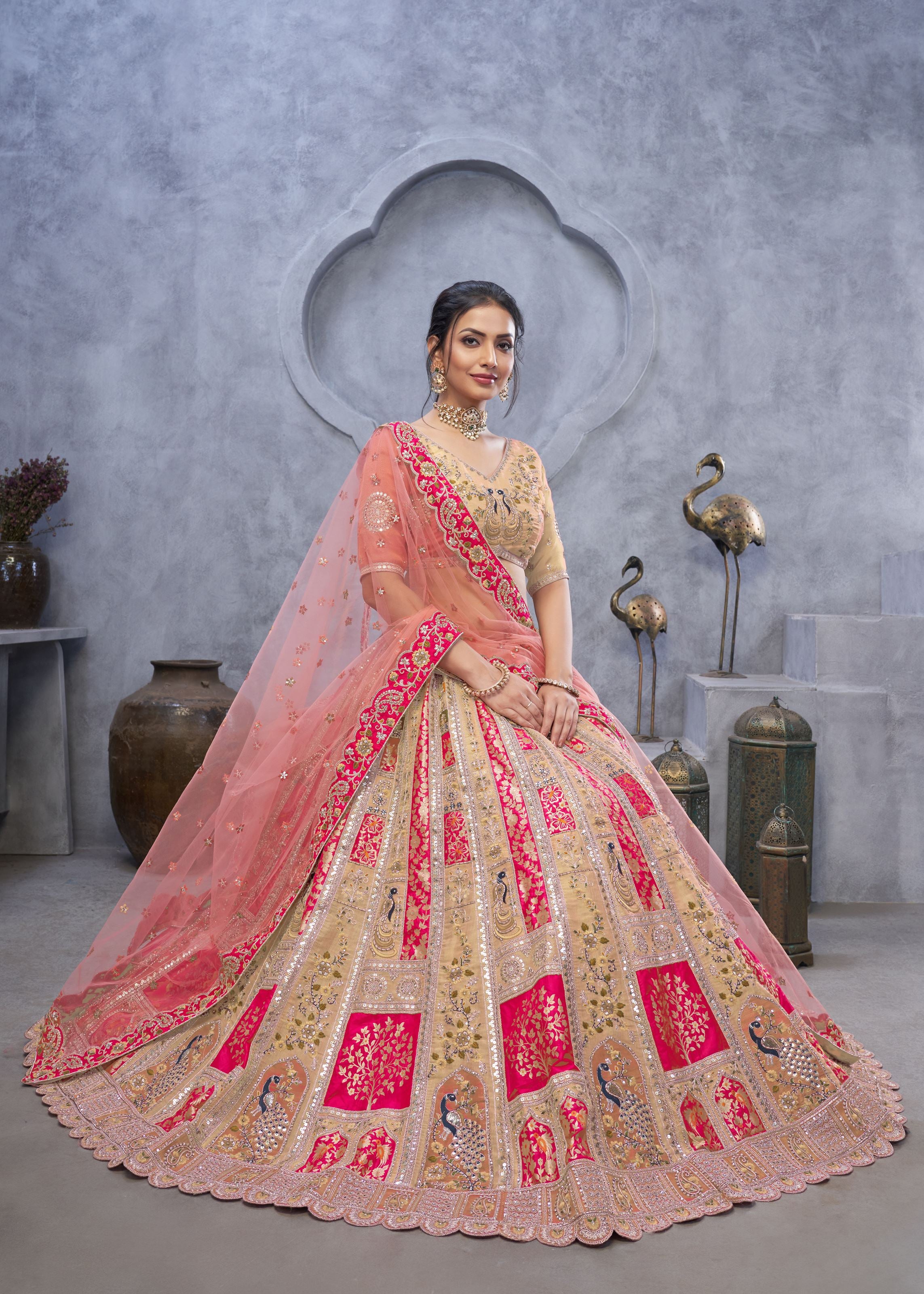 Pink Radiant Magenta Bridal Silk Lehenga