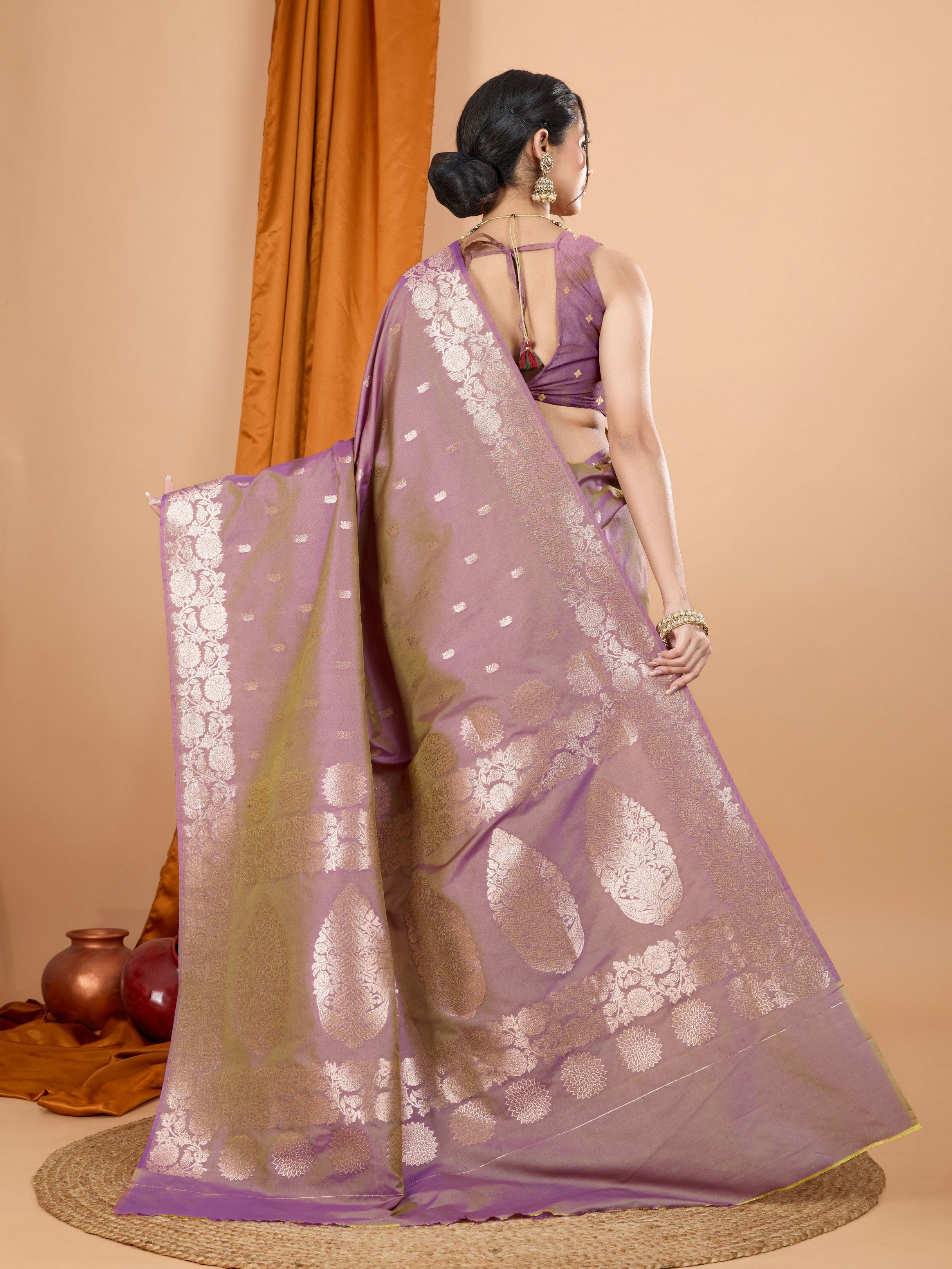 Pink Rich Woven Jari Designer Banarasi Silk Saree