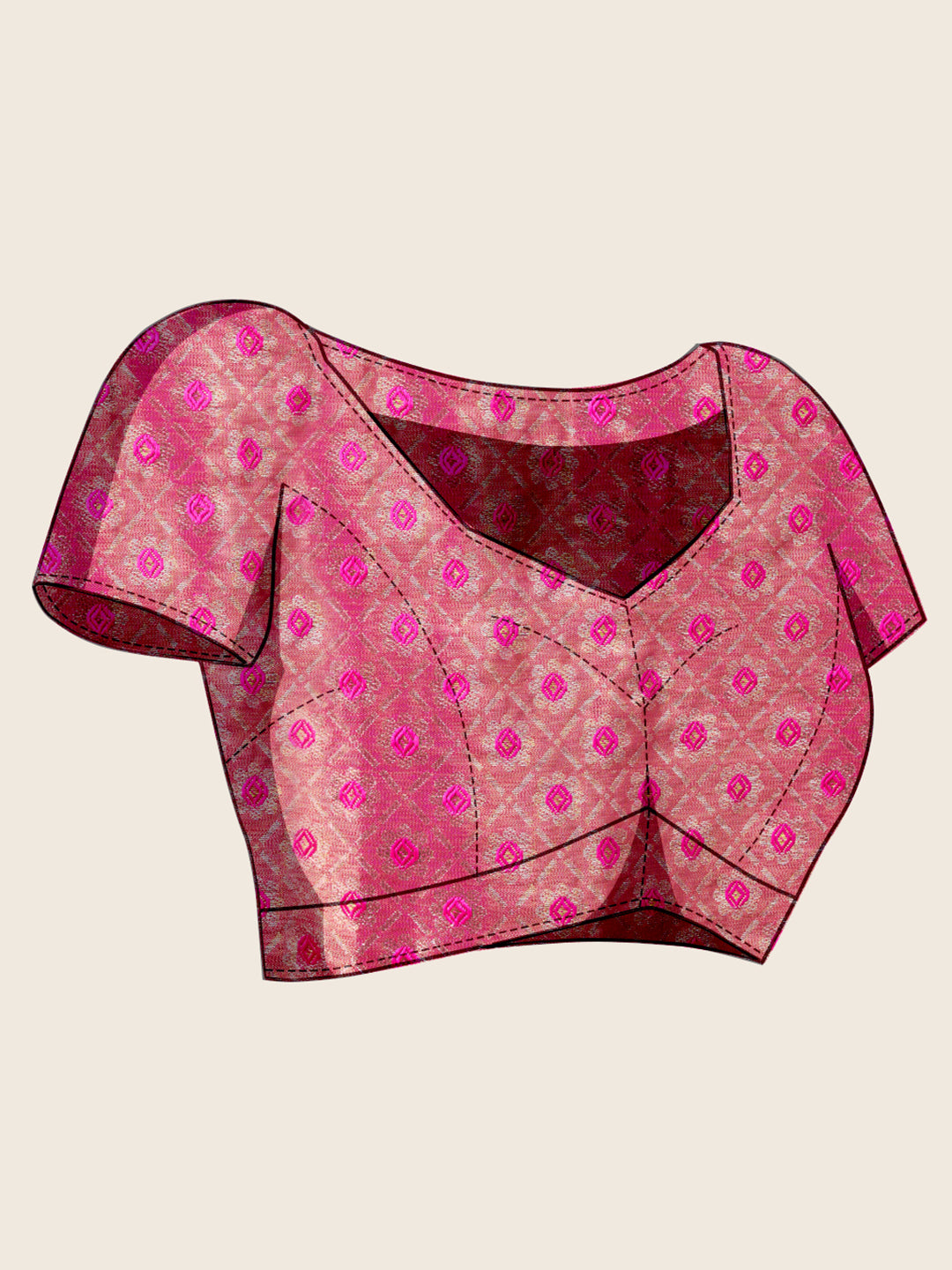 Pink Soft Silk Heavy Woven Jari Designer Adorable Ethnic Saree
