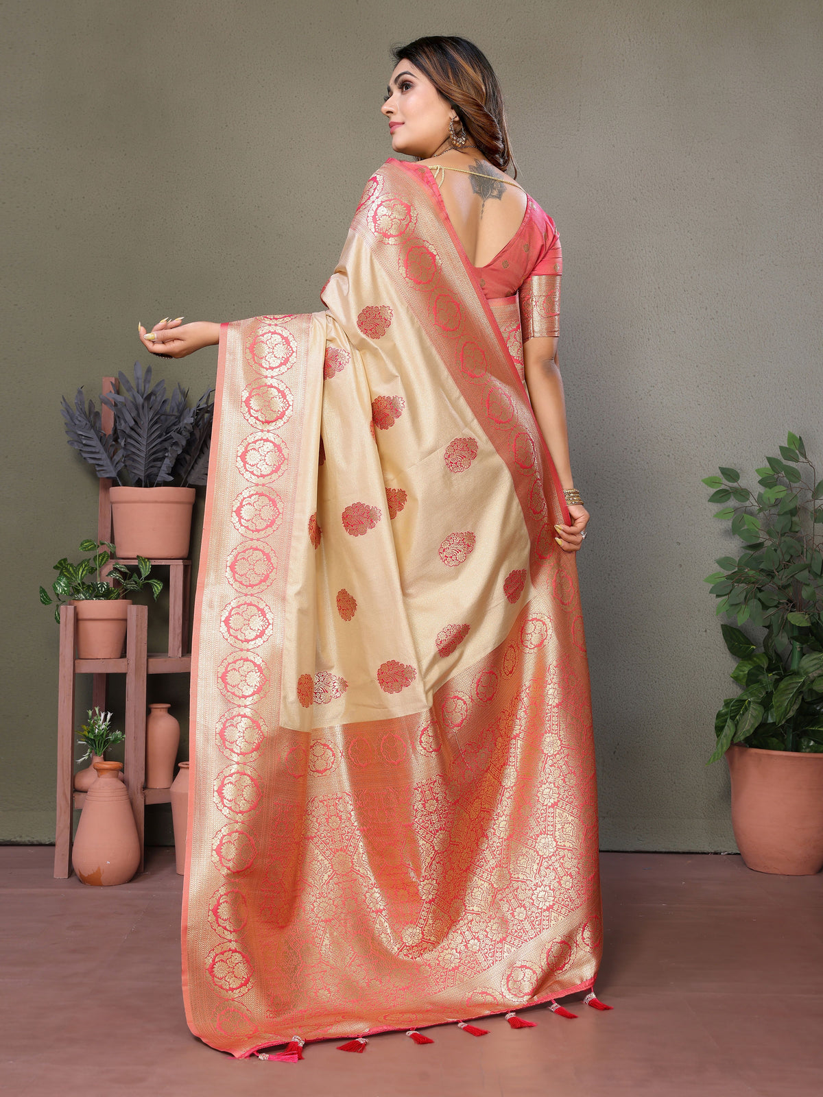 Pink Woven Rich Pallu Designer Viscose Silk Ethnic Saree