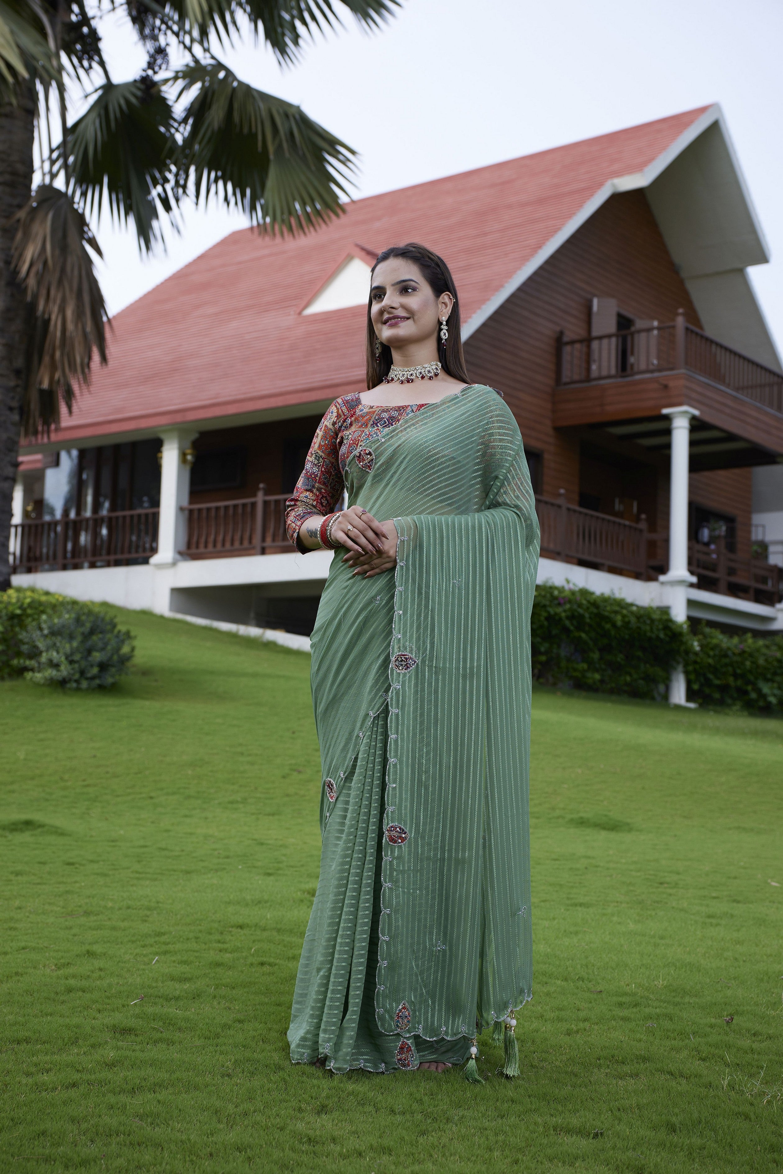 Pista Beautiful Designer Girlie Trendy Saree